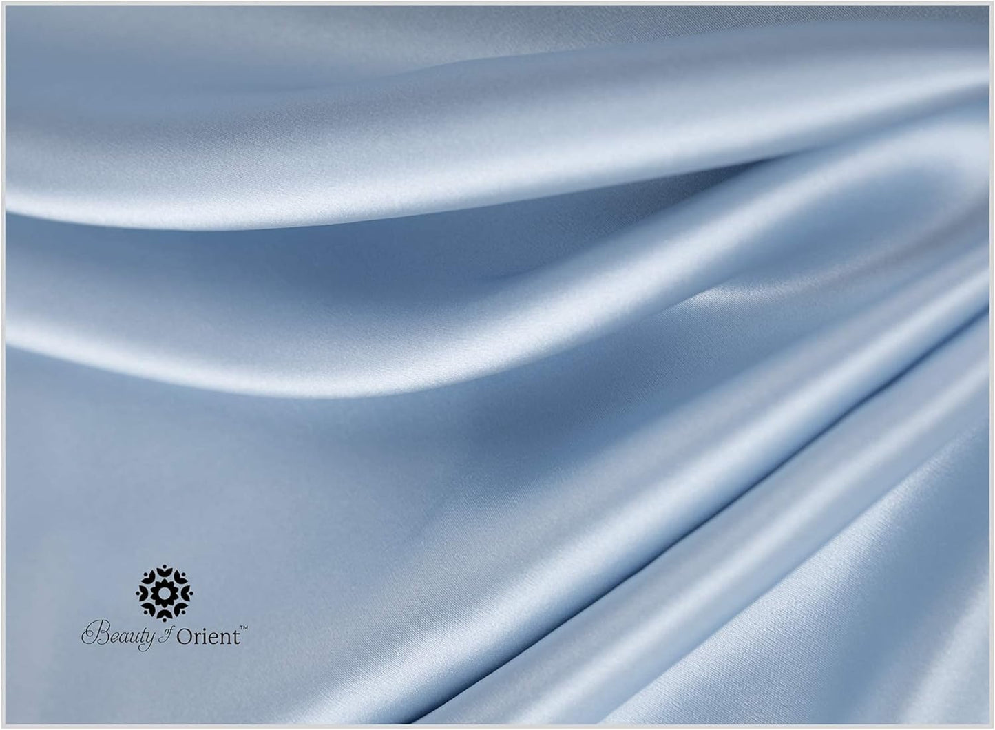 19 Momme Premium Mulberry Silk Pillowcase for Hair and Skin | Handcrafted Hypoallergenic & Anti-Acne 100% Silk Pillow Cases with Zipper | Standard - 20" x 26", Frosty Blue