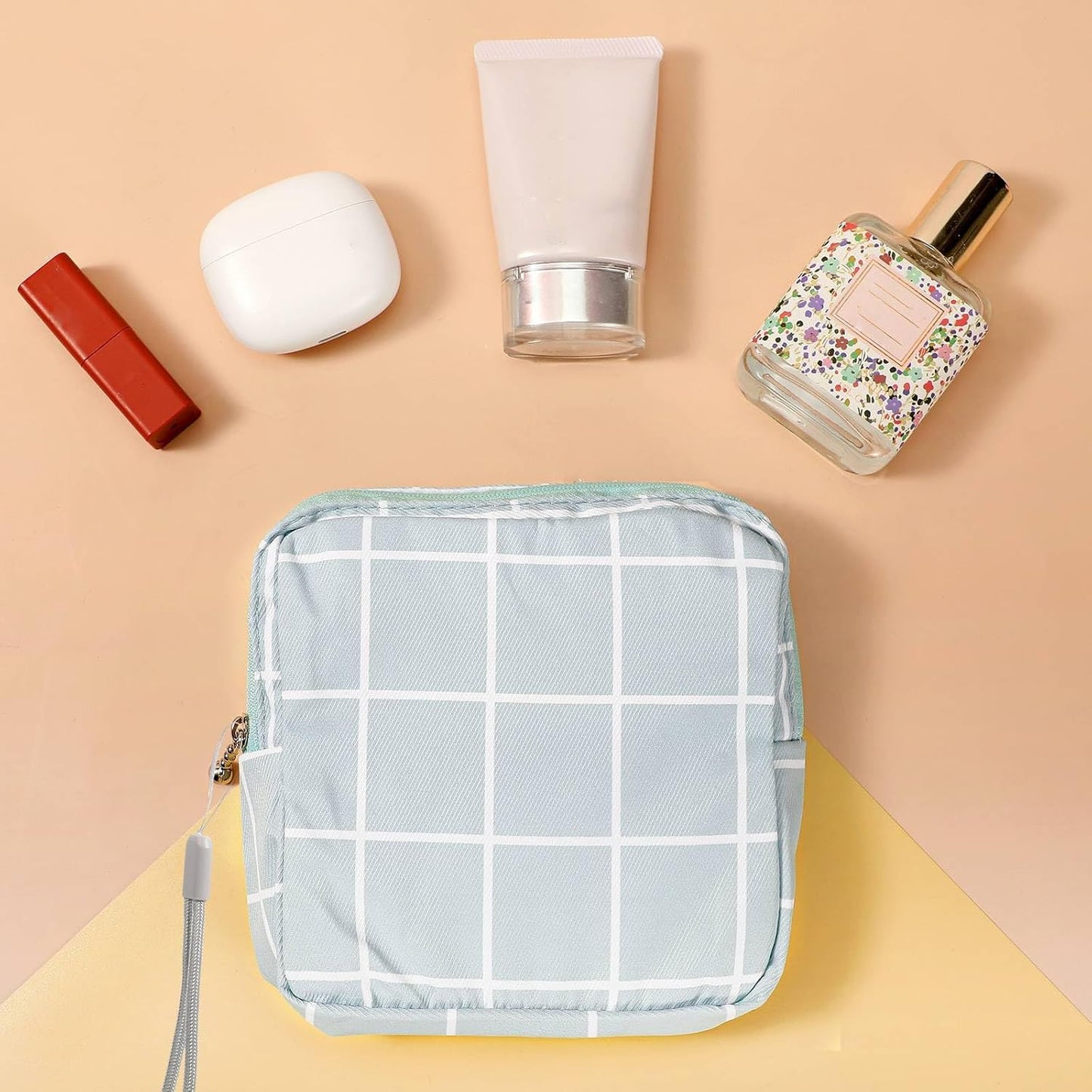 Paterr 12 Pcs Sanitary Napkin Storage Bag Set Including 12 Portable Period Pouch Hand Wrist Strap Lanyard String Holder Tampons Holder Pouch First Period Gifts for Teen Girls(Cute Style)