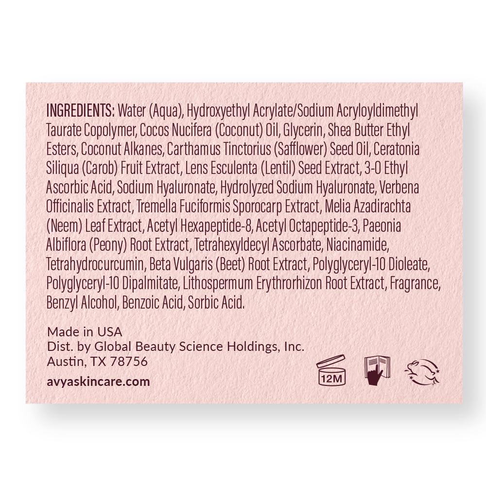 AVYA Hydroveda Moisturizer (1.7oz) - Advanced Ayurvedic Skincare/Hyaluronic Acid with Snow Mushroom/Soothes and Hydrates for Youthful Skin