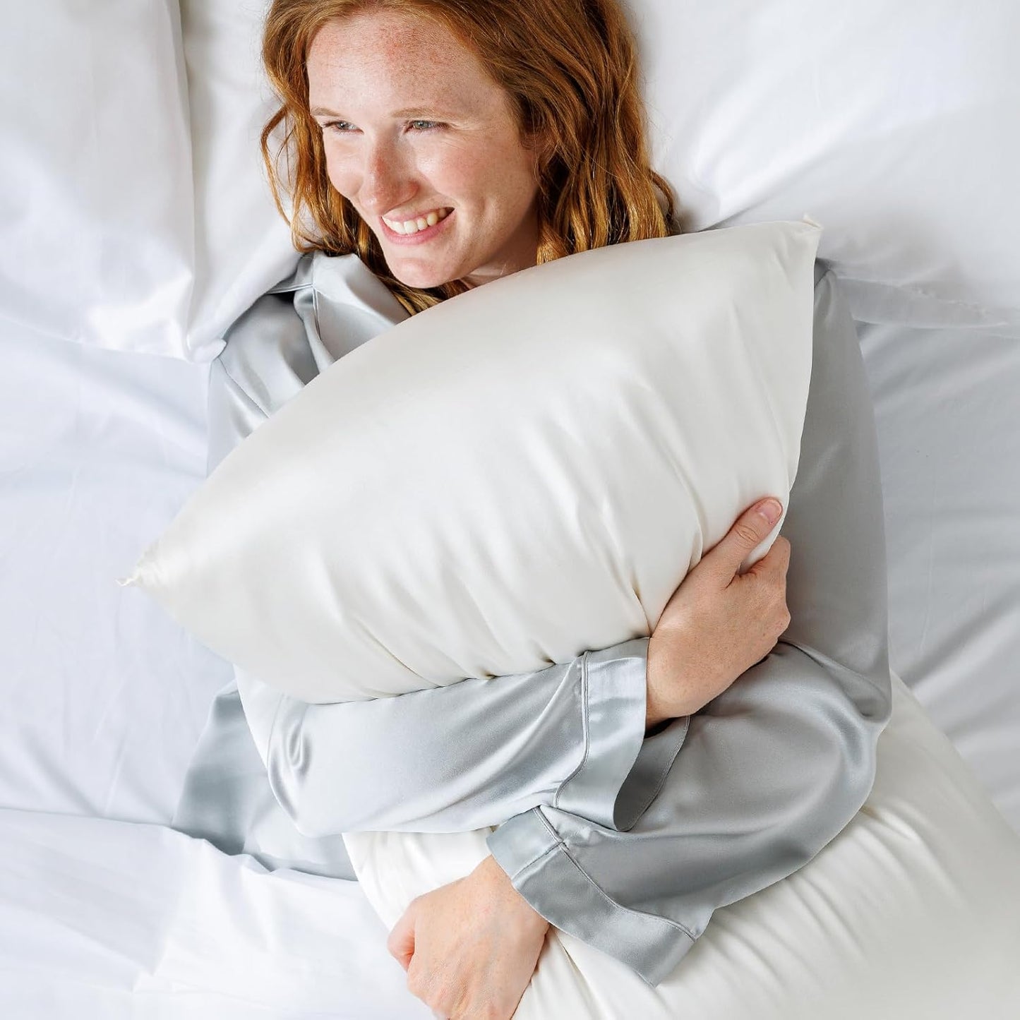 Fishers Finery 25mm 100% Pure Mulberry Silk Pillowcase Set (White King 2 Pack)