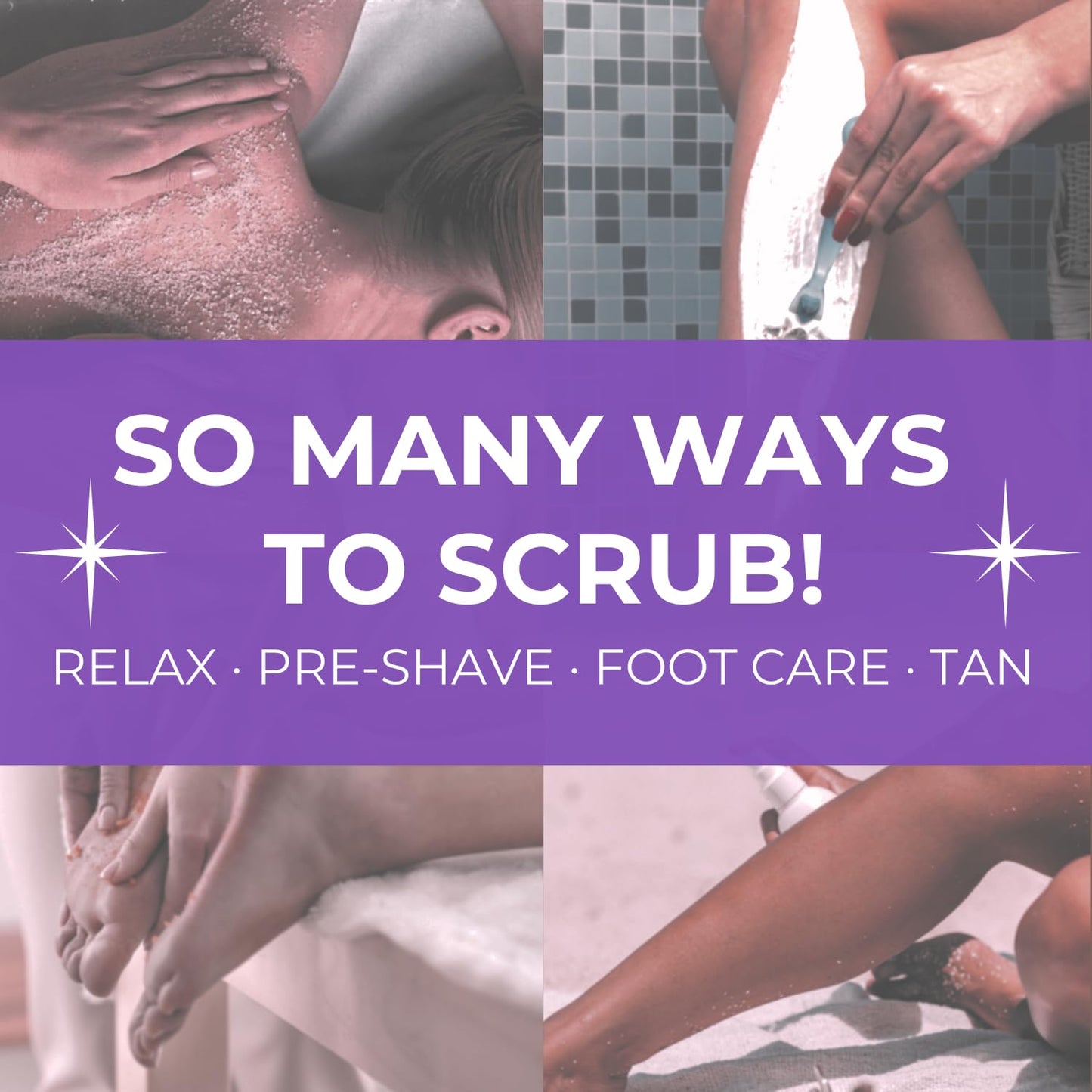 Lavender Body & Foot Scrub 10 oz - A blend of lavender essence, shea butter, and coconut oil for a fragrant journey to a serene countryside - The best stocking stuffer.