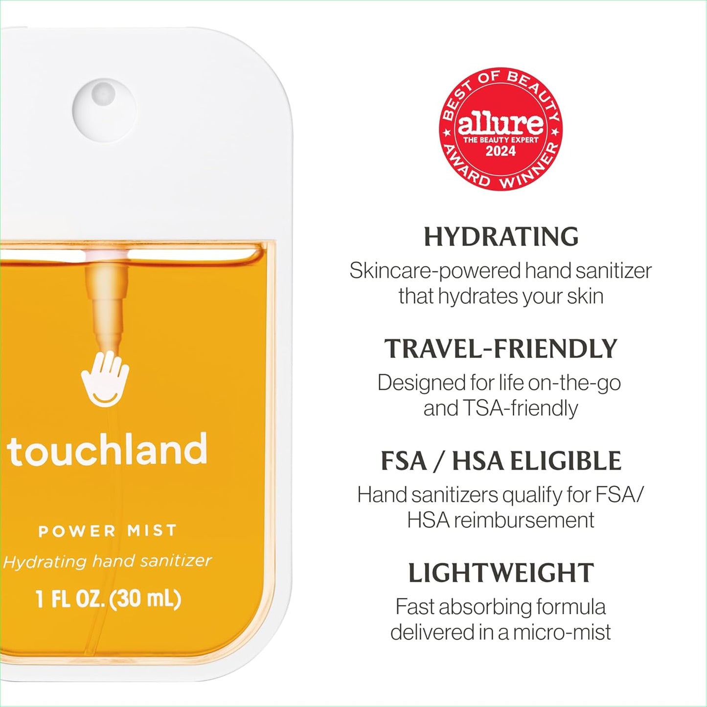 Touchland Power Mist Hydrating Hand Sanitizer Spray, FRESH Trio Set (Mint, Citrus, Lemon Lime), 1 FL. OZ. Travel Size (Set of 3)