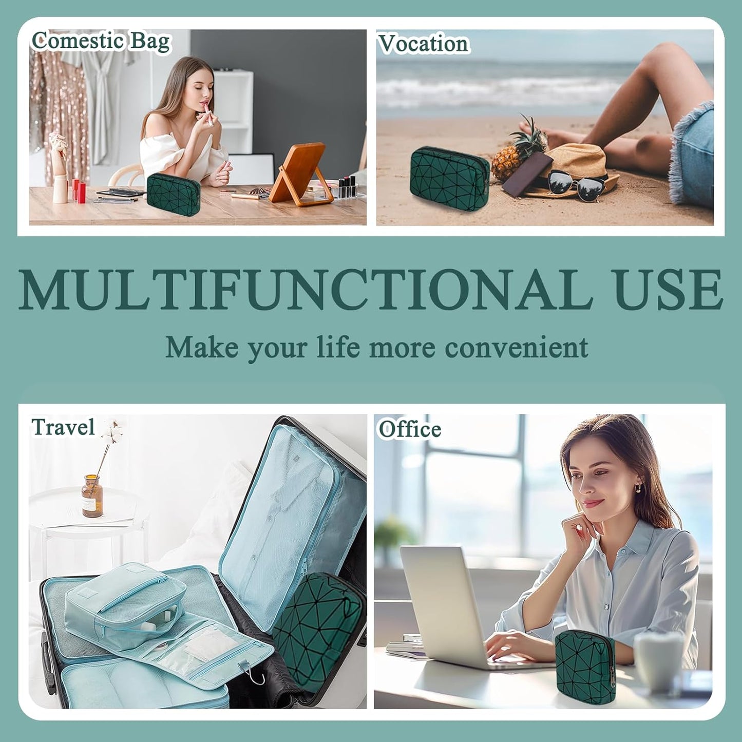 Sanitary Napkin Storage Bags Set, Portable Period Bag for Teen Girls Small Make up Bag for Purse, Portable Menstrual Pad Pouch(Large & Small Green)