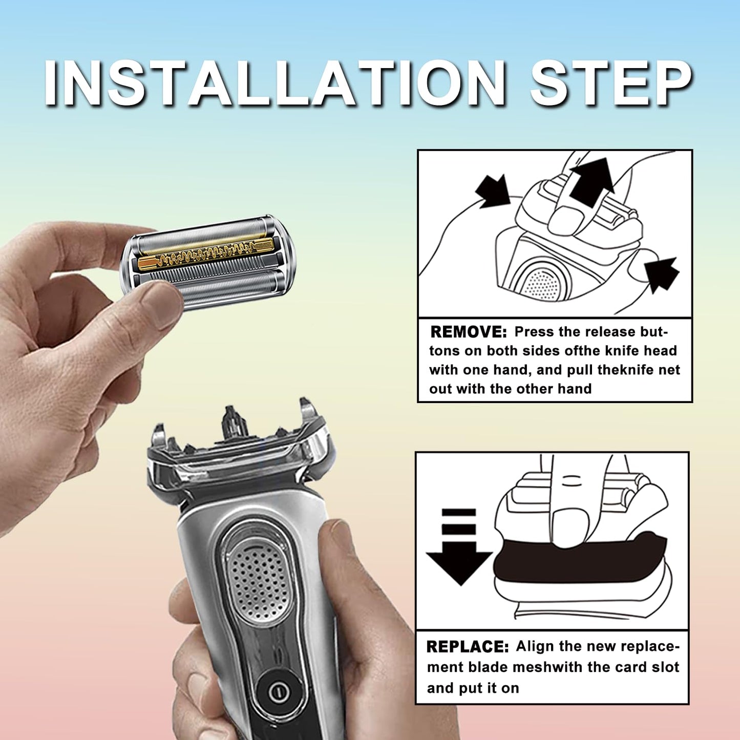 NEW Series 9 92S Braun Electric Shaver Replacement Head for Men Razor Shaving Blades Compatible with 92S Braun Replacement Electric Shaver Heads 9290cc 9291cc 9370cc 9293s 9385cc 9390cc 9330s 9296cc