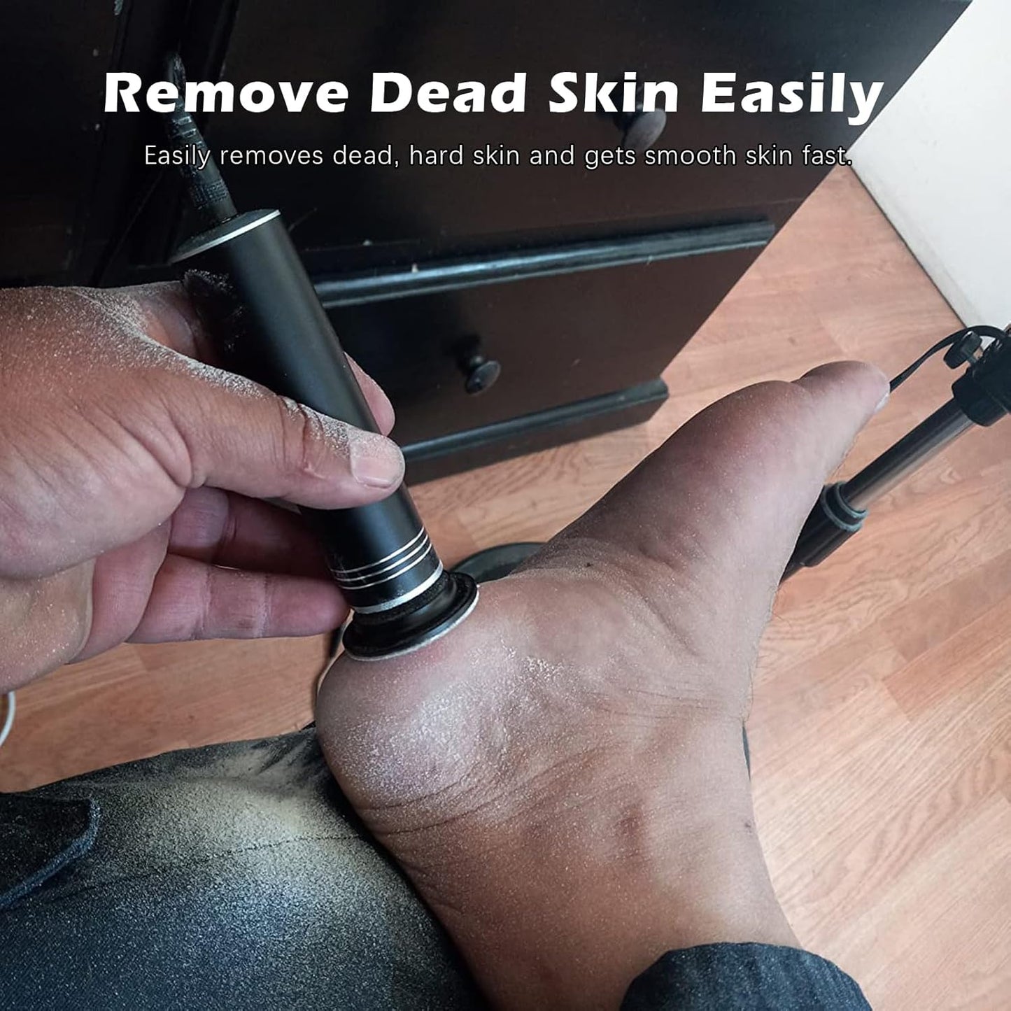 Upgraded Electric Callus Remover for Feet 1200RPM, Adjustable Speed Professional Electric Foot Sander Foot Grinder Heel File Pedicure Tool for Women Men Cracked Dead Skin, 60 Sandpaper Discs, Black