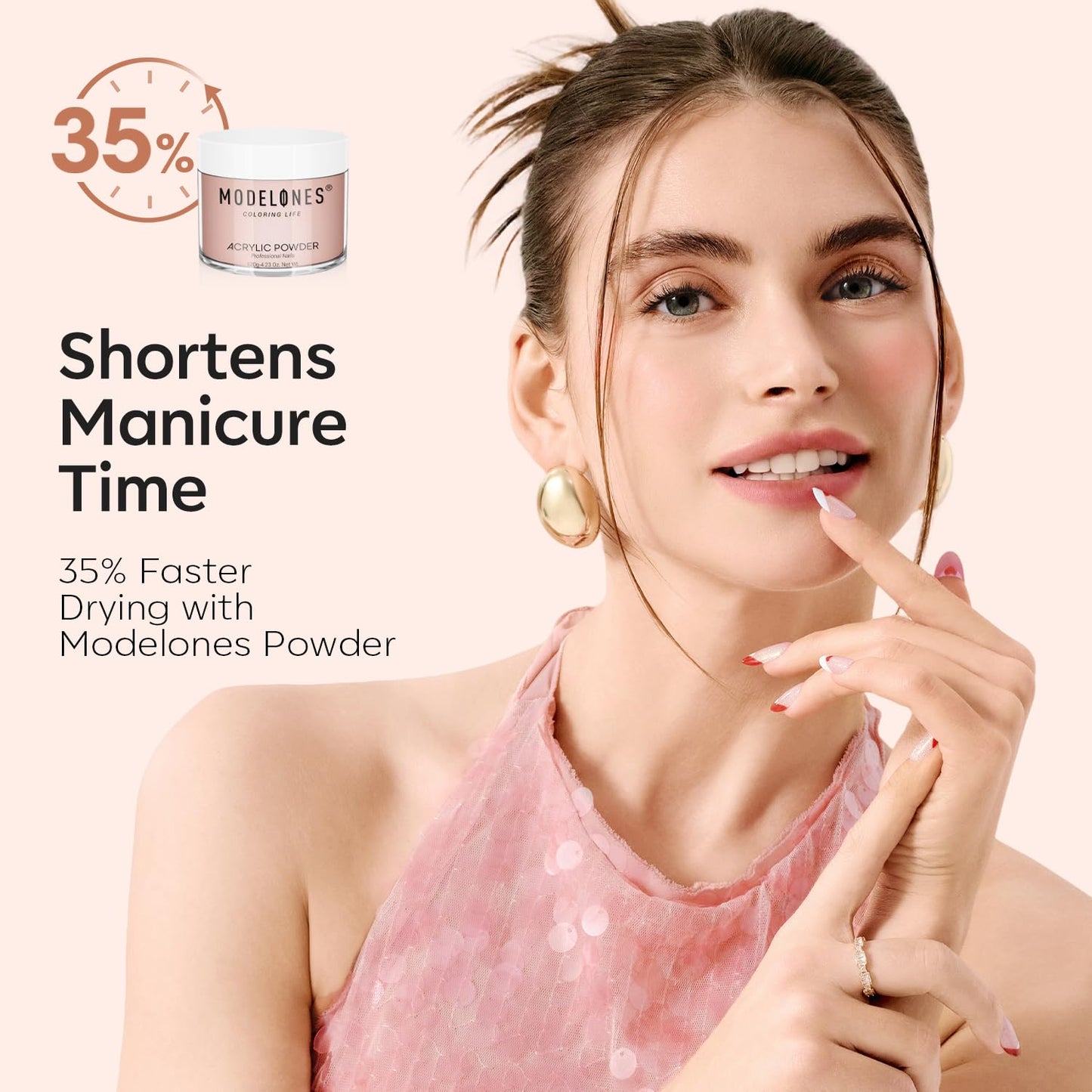 Modelones Acrylic Powder, 4.23oz Upgraded Dark Pink Nail Acrylic Powder for Nail Art 3D Carving French Nails Extensions, Non-Yellowing, Gifts for Women