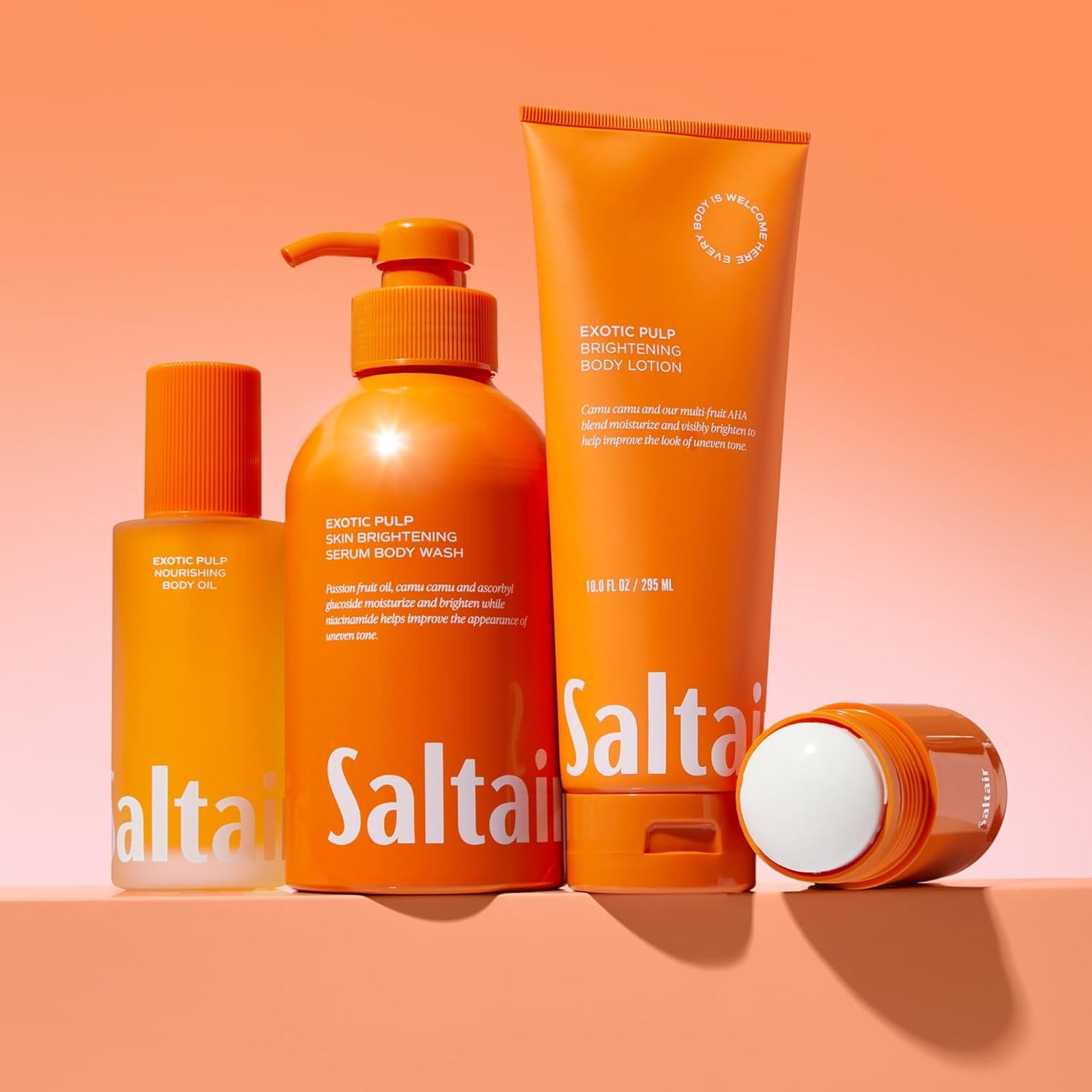 Saltair Body Wash, Exotic Pulp 2-Pack. Moisturizing Body Cleanser with Monoi Oil and Cupuacu Butter. Luxury Shower Gel for Women. Vegan, Cruelty-Free, Paraben-Free. 2x 17oz Pump Bottles.