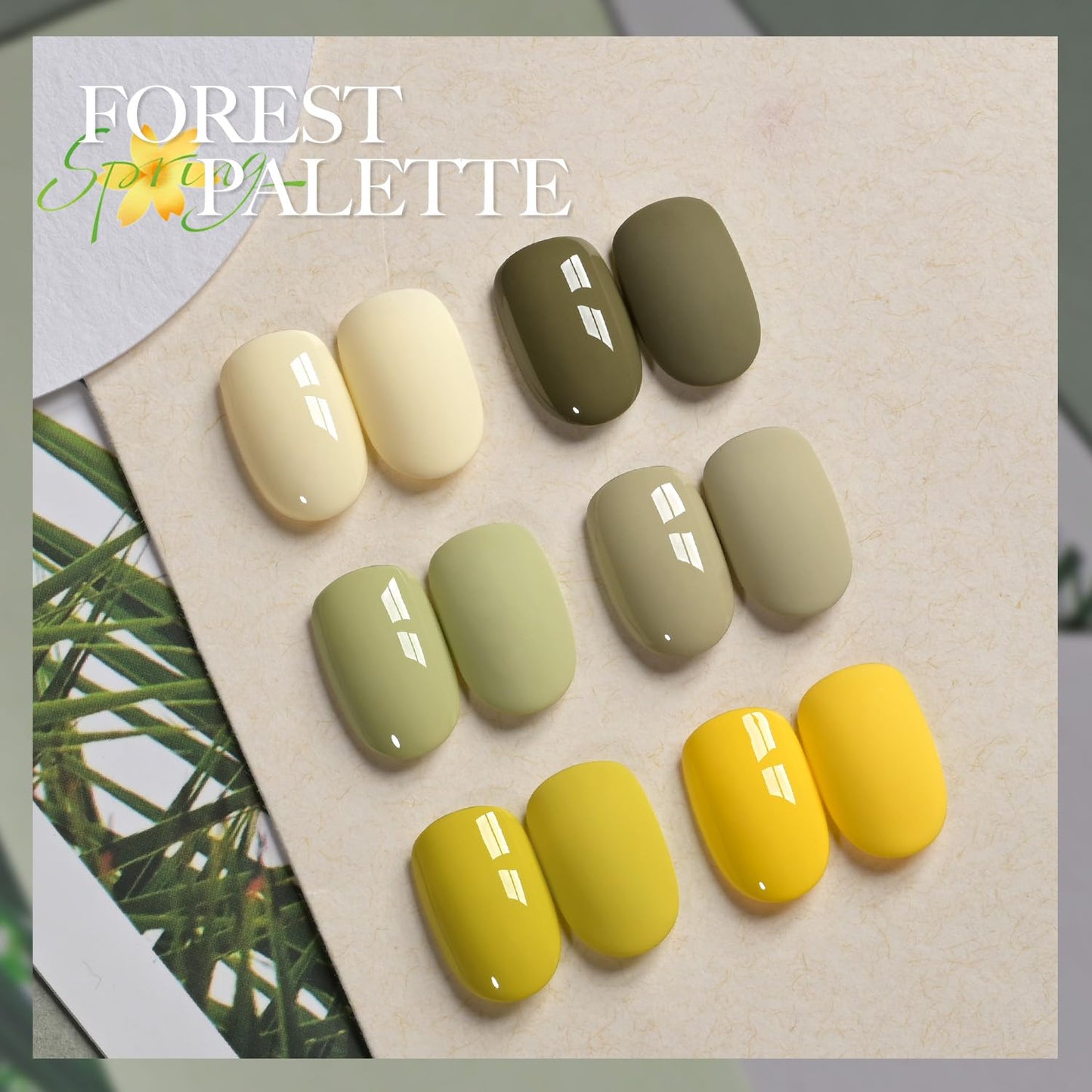 GAOY Green Gel Nail Polish Set for Spring Summer, UV Light Cure Gel Polish Manicure and Nail Art DIY at Home or Salon