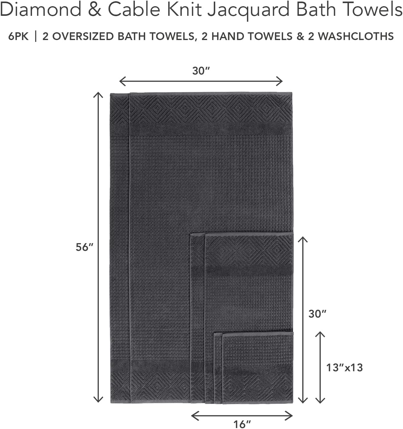 Texere 100% Organic Cotton 700 GSM Luxury Bath Towel Sets - Ultra Soft Hotel and Spa Quality, 2 Large Bath Towels, 2 Hand Towels, 2 Washcloths (Diamond, Merlot, 6 Piece)