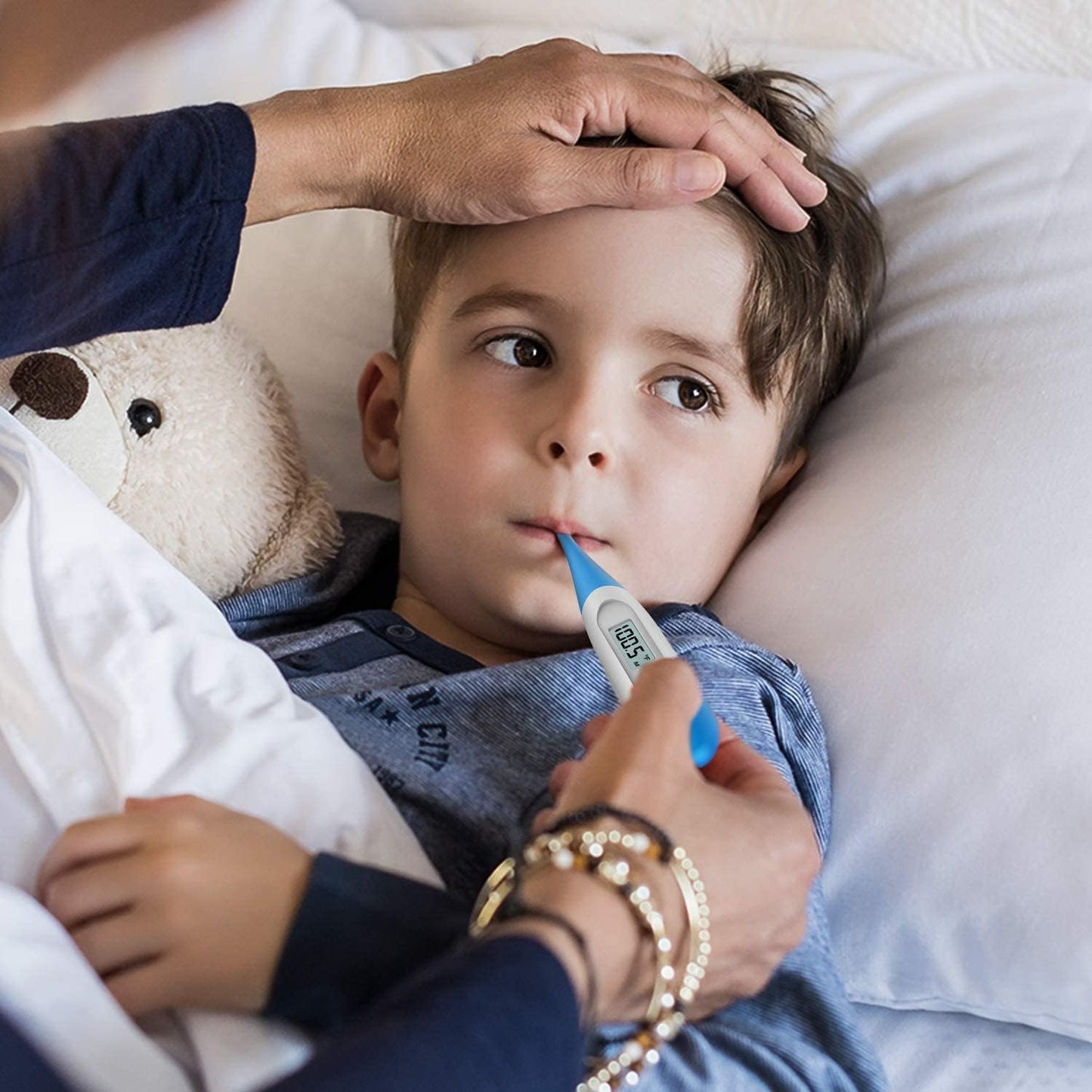 Thermometer for Baby, 2 Packs, Rectal Digital Thermometer with 10 Seconds Fast Reading (Light Blue+Green)