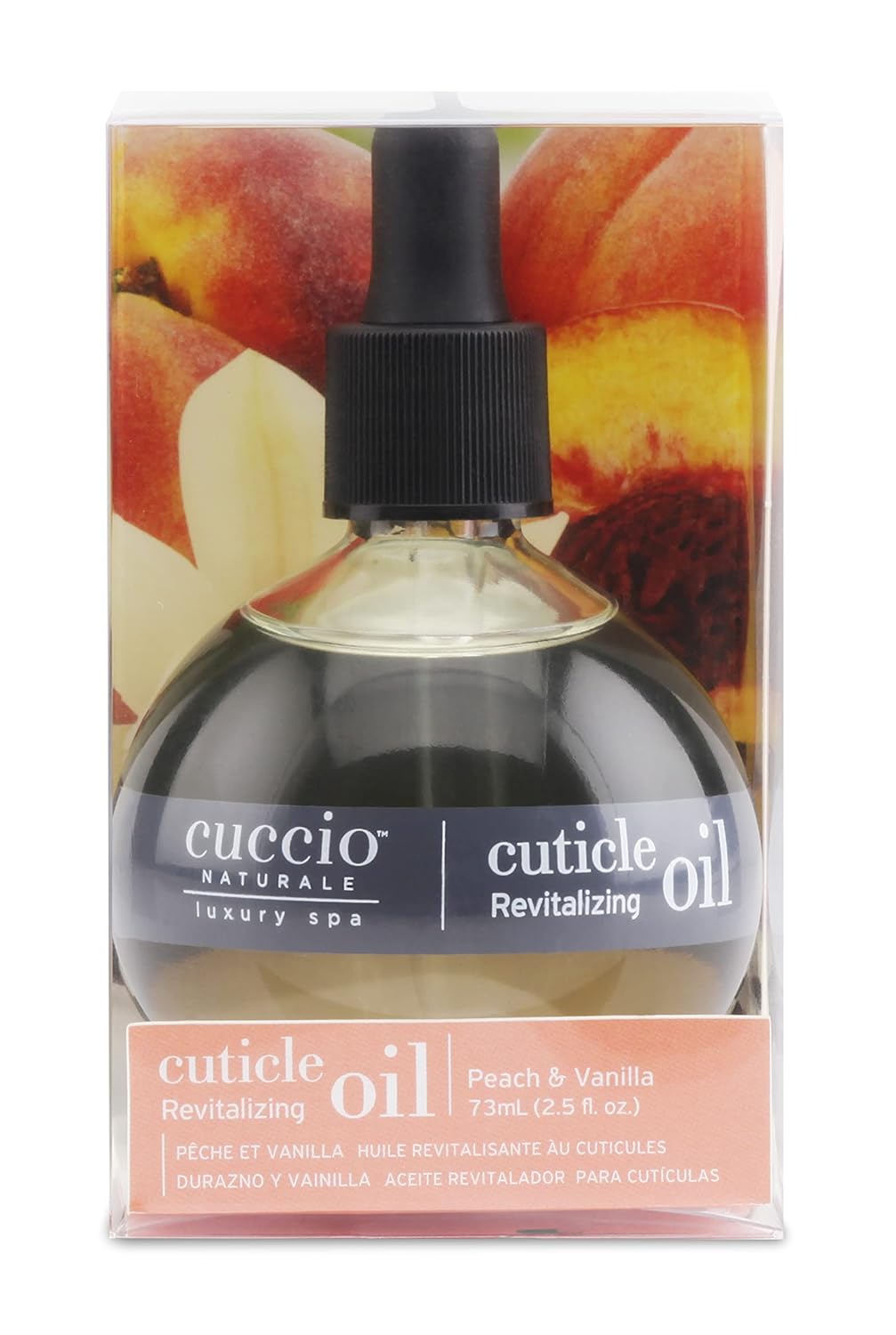 Cuccio Naturale Peach & Vanilla Cuticle Revitalizing Oil – Hydrating Treatment for Dry, Damaged Cuticles and Thin Nails – Paraben-Free, Cruelty-Free Formula – 2.5 oz
