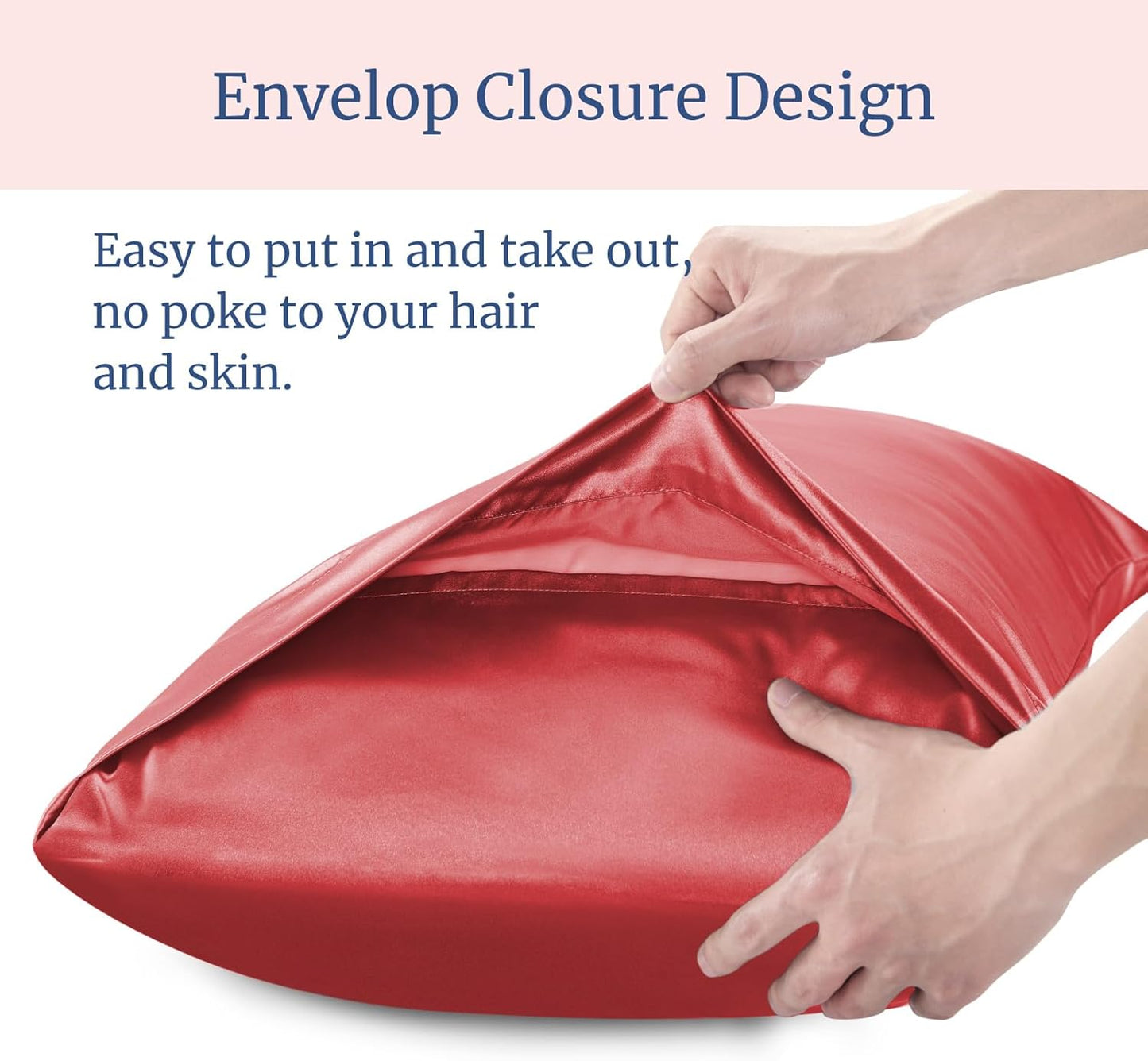 BEDELITE Satin Pillowcase for Hair and Skin, Super Soft Similar to Silk Pillow Cases 4 Pack with Envelope Closure, Cooling Pillowcases for Women Men (20"x36" King Size, Baked Apple)