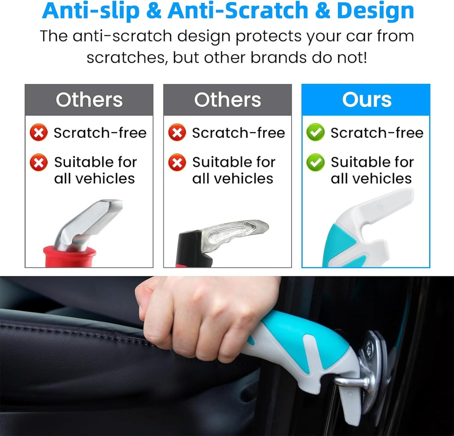 Car Handle Assist for Elderly Car Door Handle: Car Grab Handles - Standing Mobility Safety Tip to Help Get Out - Car Support Handle Portable Bar for Elderly & Seniors & Handicap - 2Pack