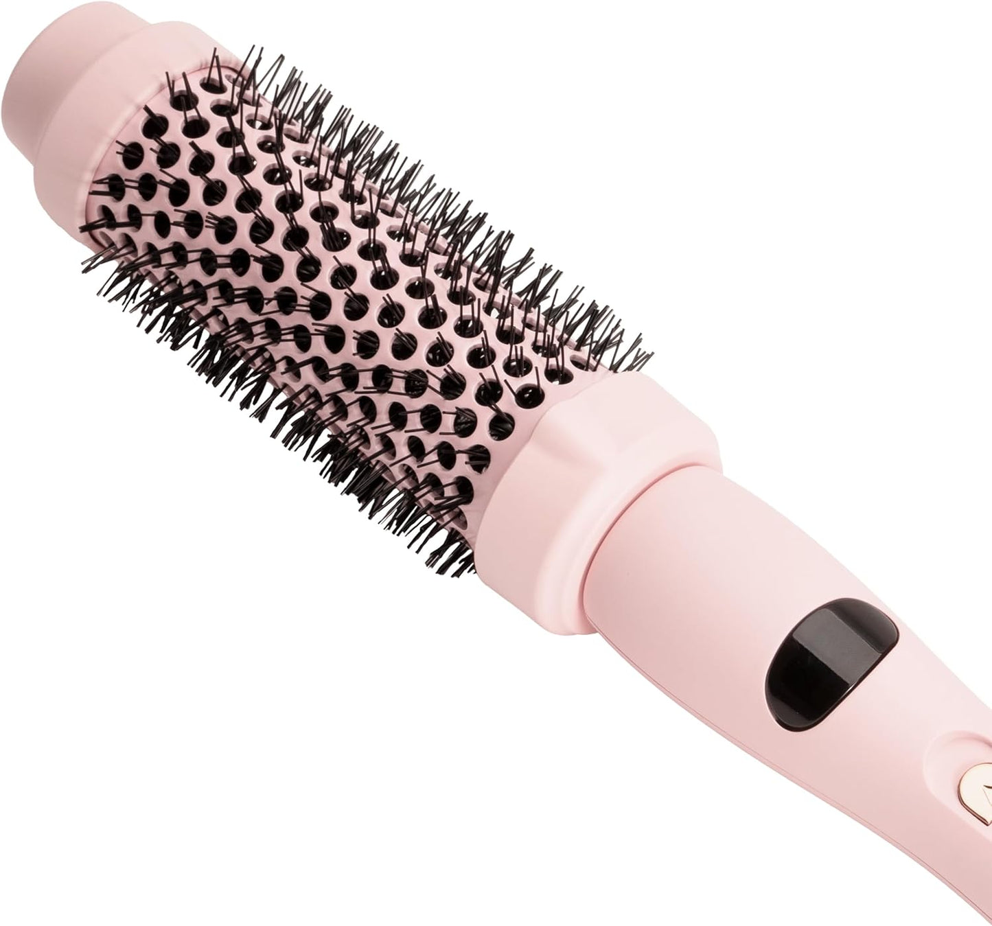 FoxyBae Hot Round Brush Hottie Hot Ceramic Hairbrush 1.5" - Curler & Straightener - Multi-Styler - Fight Frizz & Add Volume (Blush)
