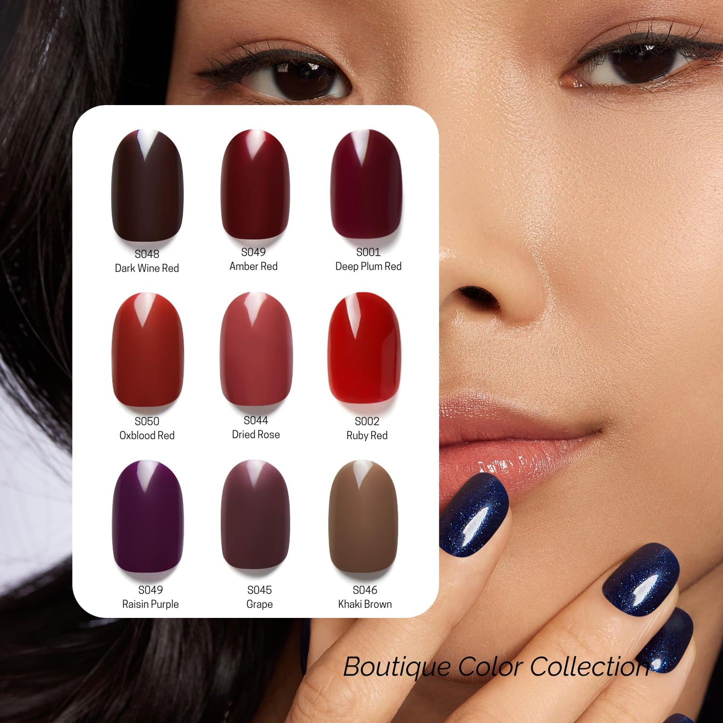 NAILOG One Step Gel Nail Polish 12ml Top Coat Color Gel Base 3-In-1 Formula Soak Off UV Gel Polish for Home DIY & Gifting | Amber Red