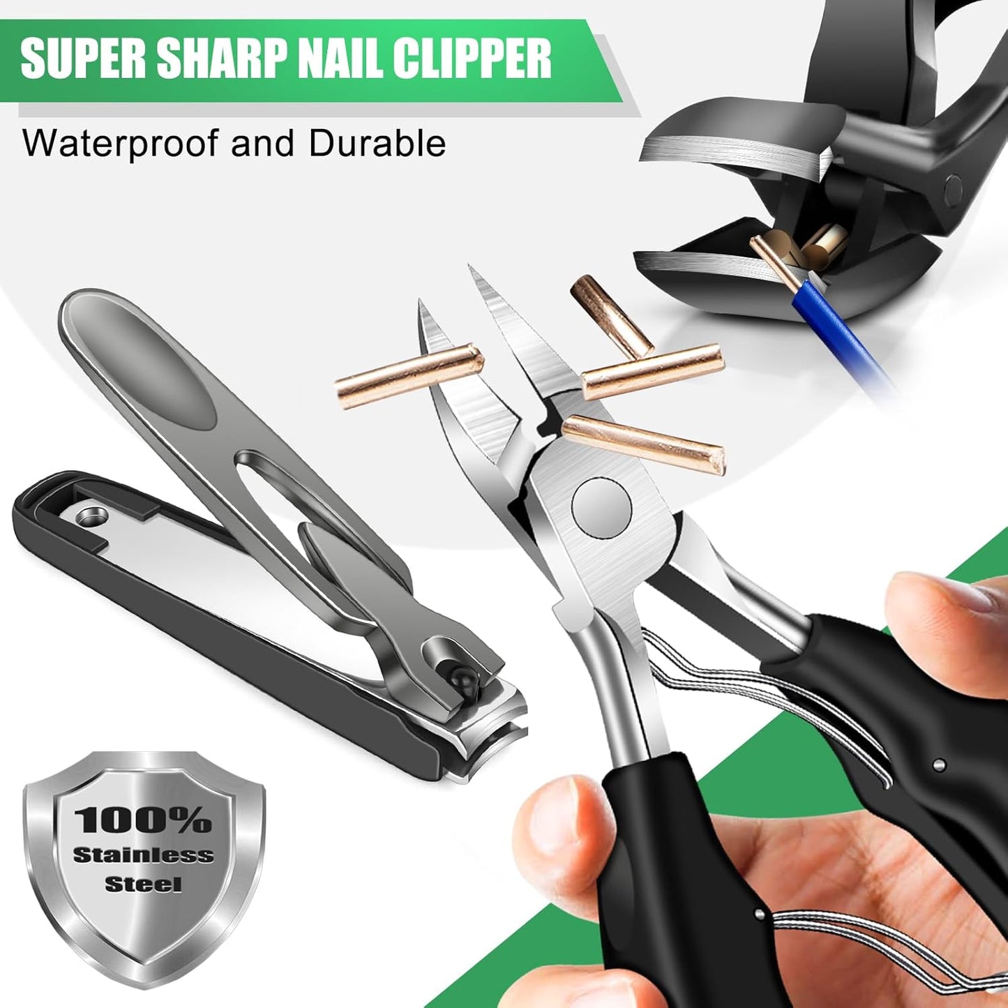 2025 Toenail Clippers for Thick Toenails for Seniors, Angled Head Large Toe Nail Clippers for Men with Wide Jaw Opening, Sharp Heavy Duty Fingernail Clipper Cutter with Catcher Long Handle