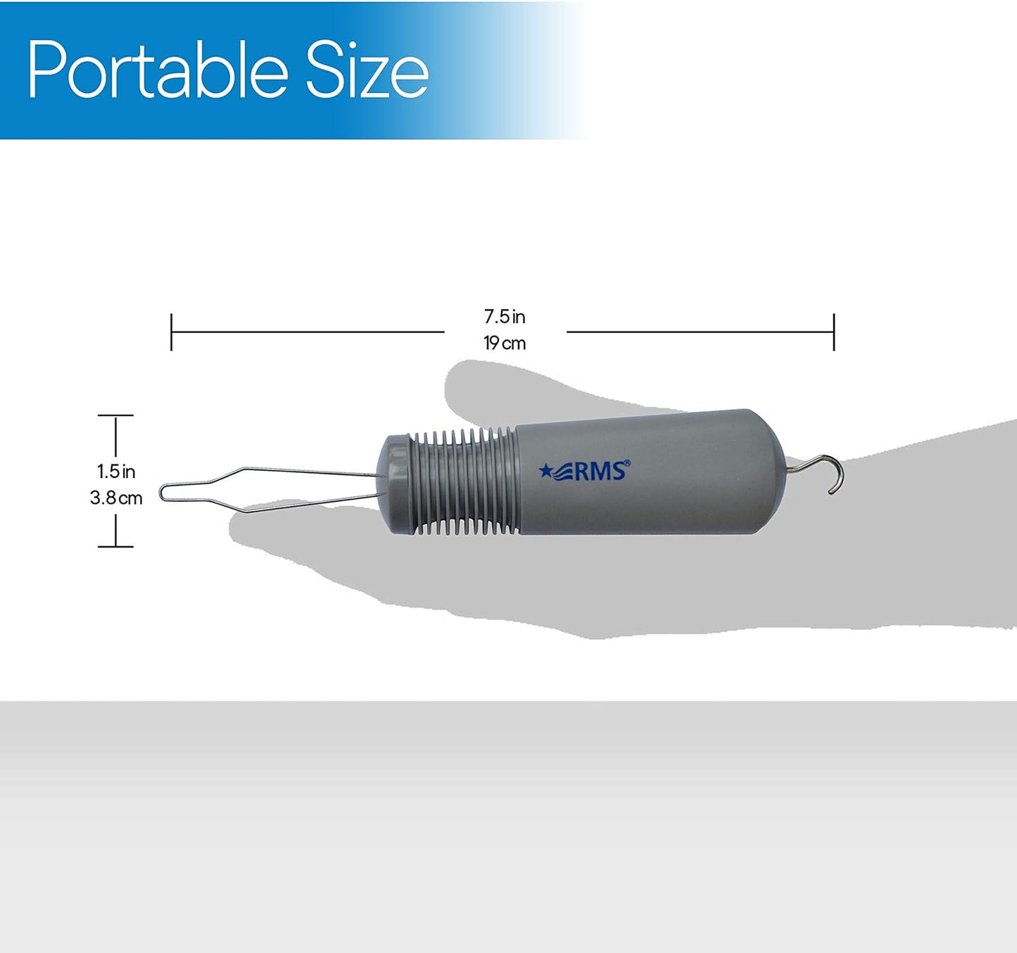 RMS Button Hook with Zipper Pull - Button Assist Device with Comfort & Wide Grip, Shirt & Coat Buttoning Aid Ideal for Limited Dexterity Caused by Arthritis (Grey)