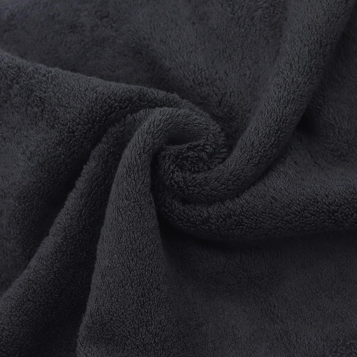 Monogrammed Hand Towel, Personalized Initial Gift, Extra Absorbent 100% Turkish Cotton - Soft Terry Finish - Set of 2 - White Block Initial L - Embroidered on Black Towels