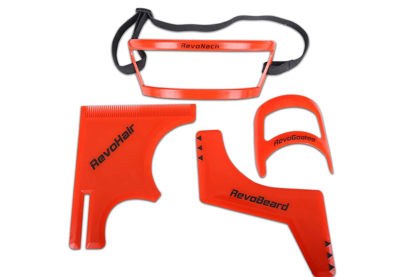 Revo Haircut Kit - Beard, Hair, Goatee, and Neckline Shaving Template Guide - Perfect Hairline Lineup and Beard Shaping Tool - Hair Cutting and Grooming Kit - Barber Supplies