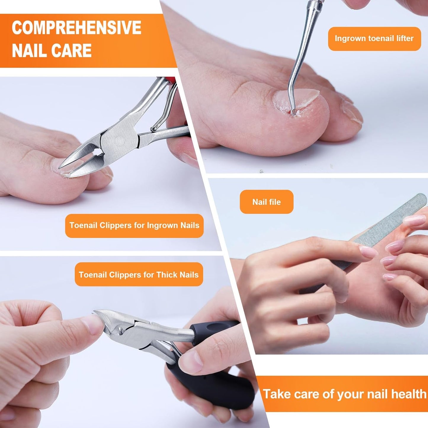 Toenail Clippers for Seniors Thick Toenails, Heavy Duty Toenail Nipper, Professional Nail Clippers, Ergonomic Non-Slip Long Handle, Toenail Clippers for Men Women Elderly