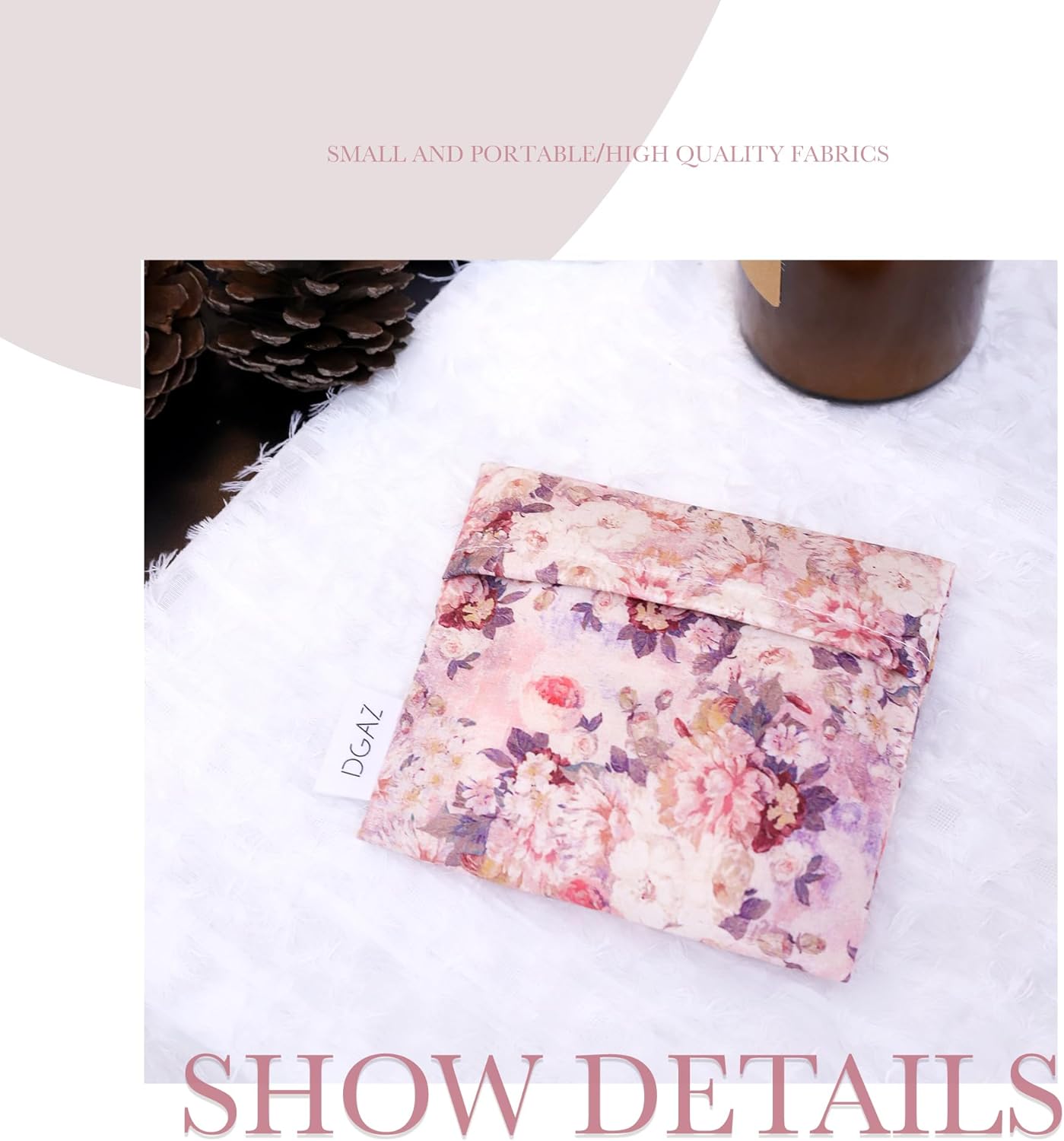 DGAZ Sanitary Napkin Storage Bag, Period Bag for Teen Aged Girls, Portable Period Bag for Panty Liners/Menstrual Cup/Small Tampons,Mini Makeup Bag for Purse(Kaleidoscope)