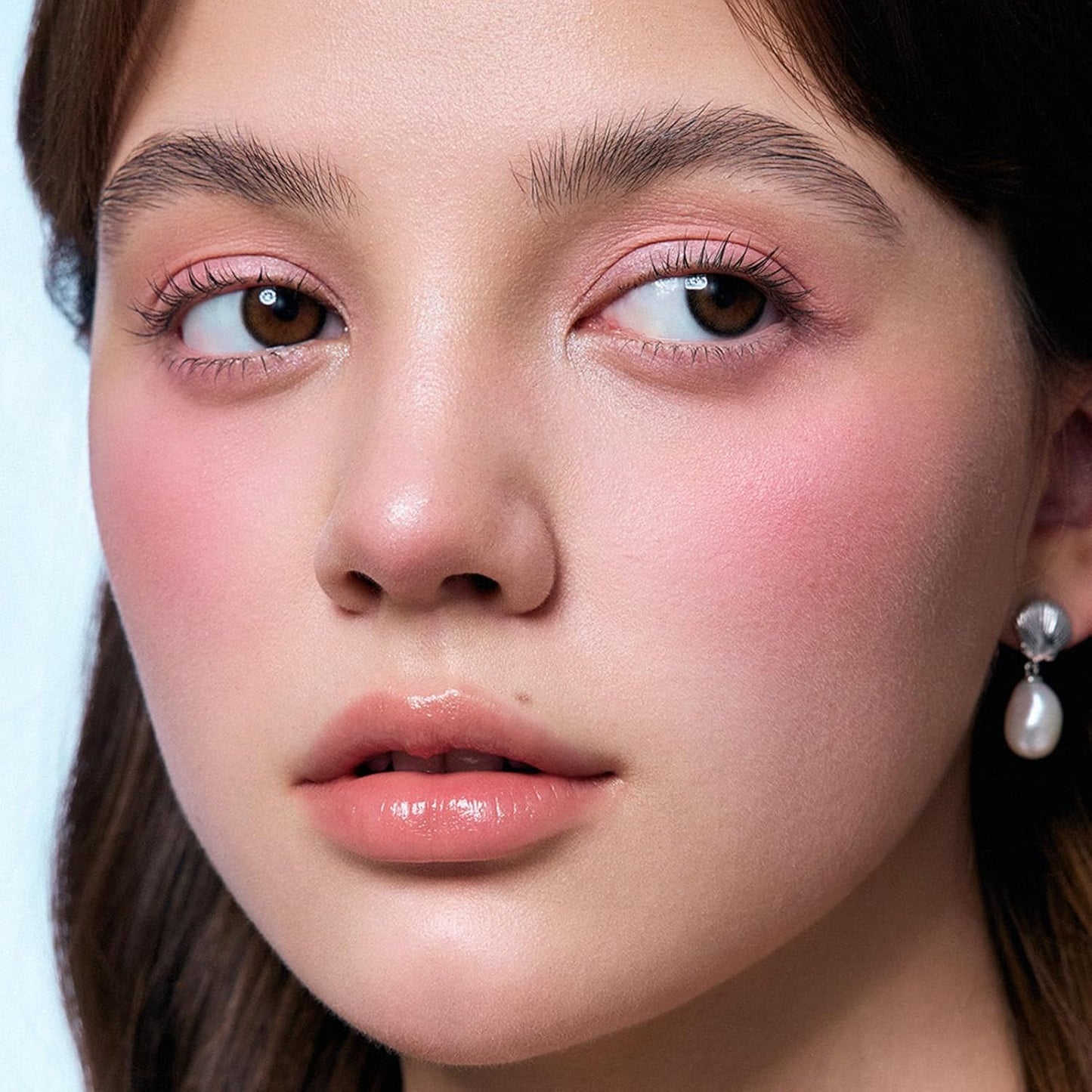 Flower Knows Shell's Jewel Silk Satin Blush,Powder Blush for Cheeks,Smooth Blendable Face makeup,Long-lasting Hydrating Formula,Pigmented Pink Cream(05 Strawberry Bubble)