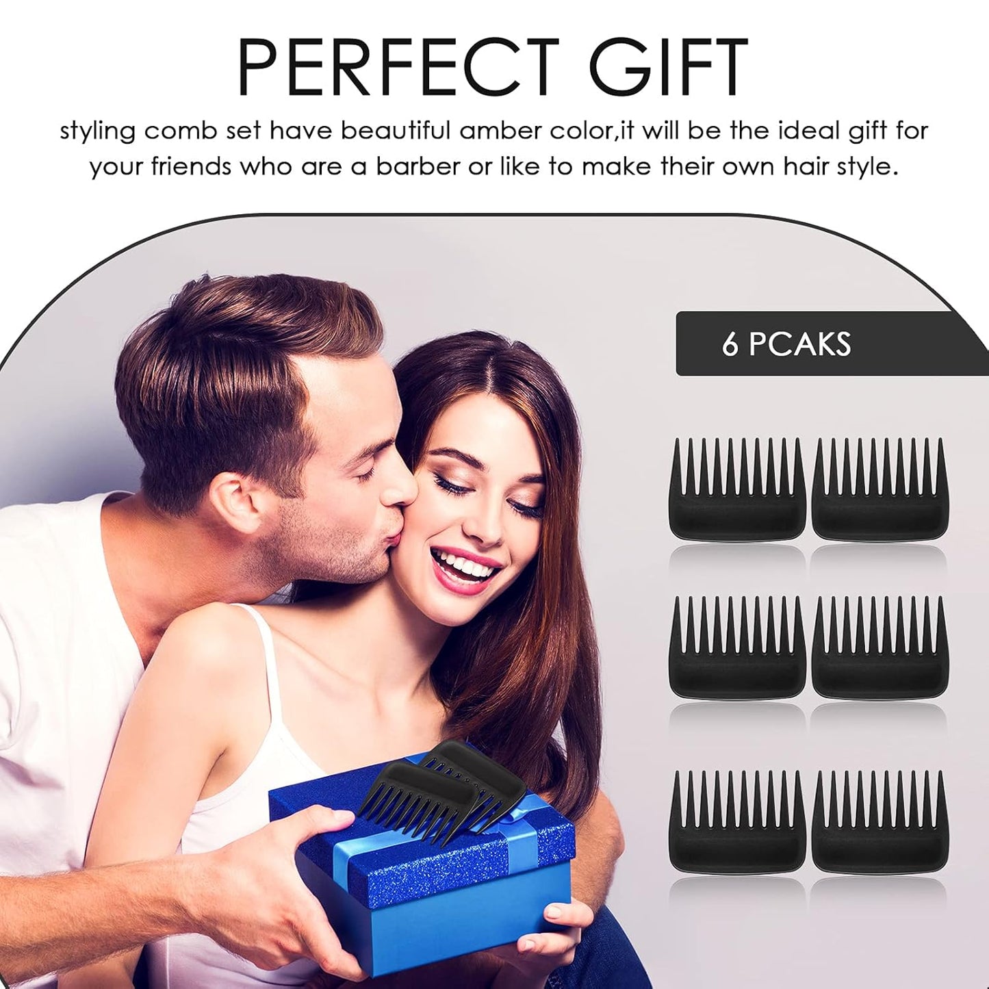 6 Piecess Palm Combs Pocket Mini Brush Palm Hair Brush Wide Tooth Detangling Combs Pocket Travel Combs for Men Women Curly hair