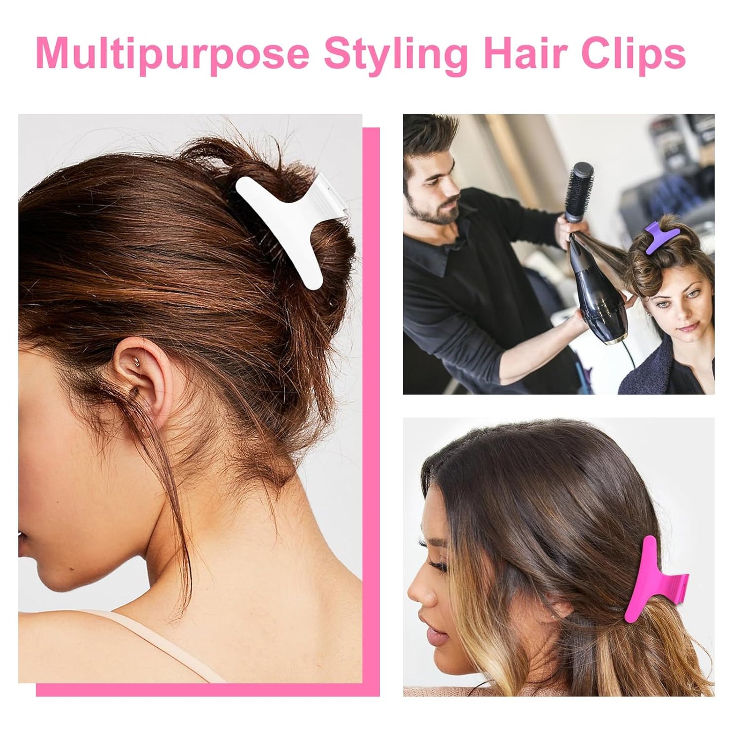 Ondder Butterfly Hair Claw Clips for Styling & Sectioning - Pro Hair Clamp Clips for Makeup, Cutting & Coloring - Hair Accessories for Women & Girls