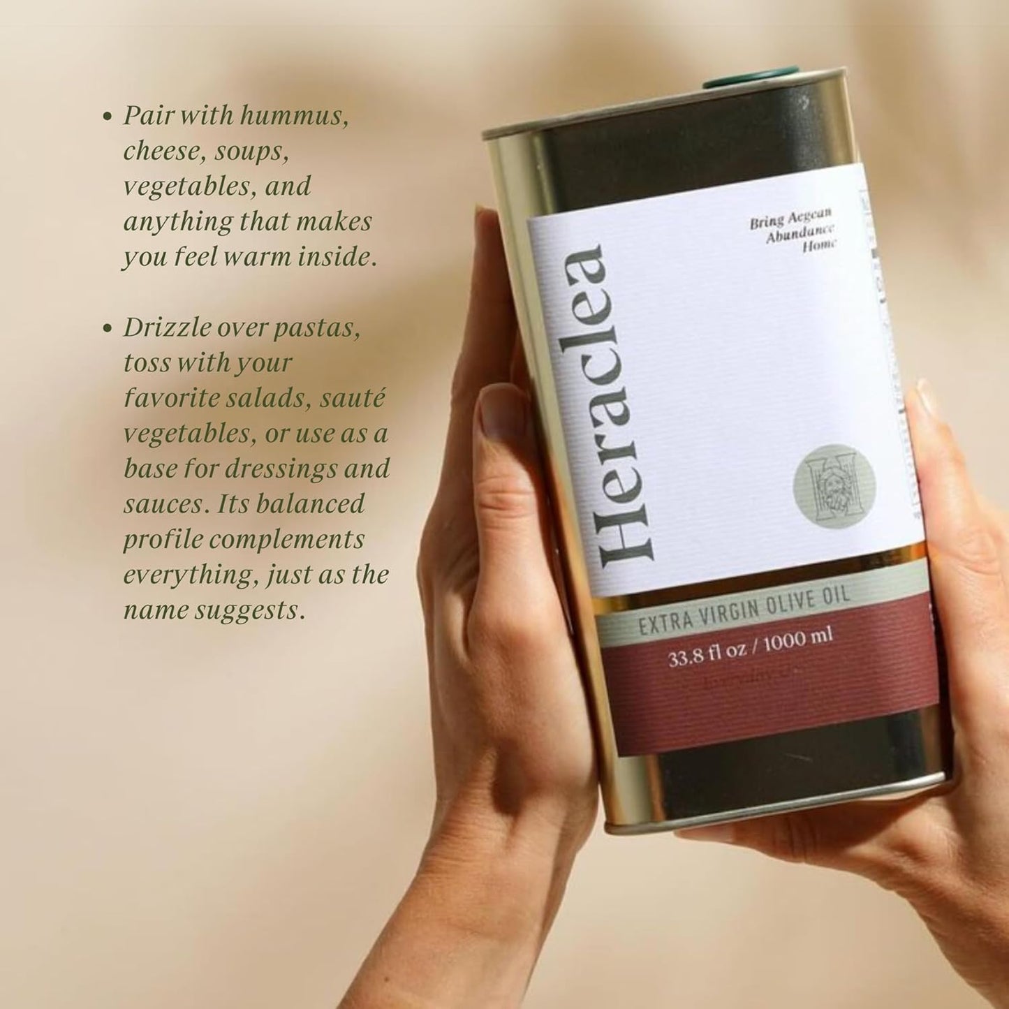 Heraclea - Everything Oil - Extra Virgin Olive Oil - Organic Olive Oil - Extra Virgin - Cold Pressed - Polyphenol Rich EVOO - 33.8oz Bottle