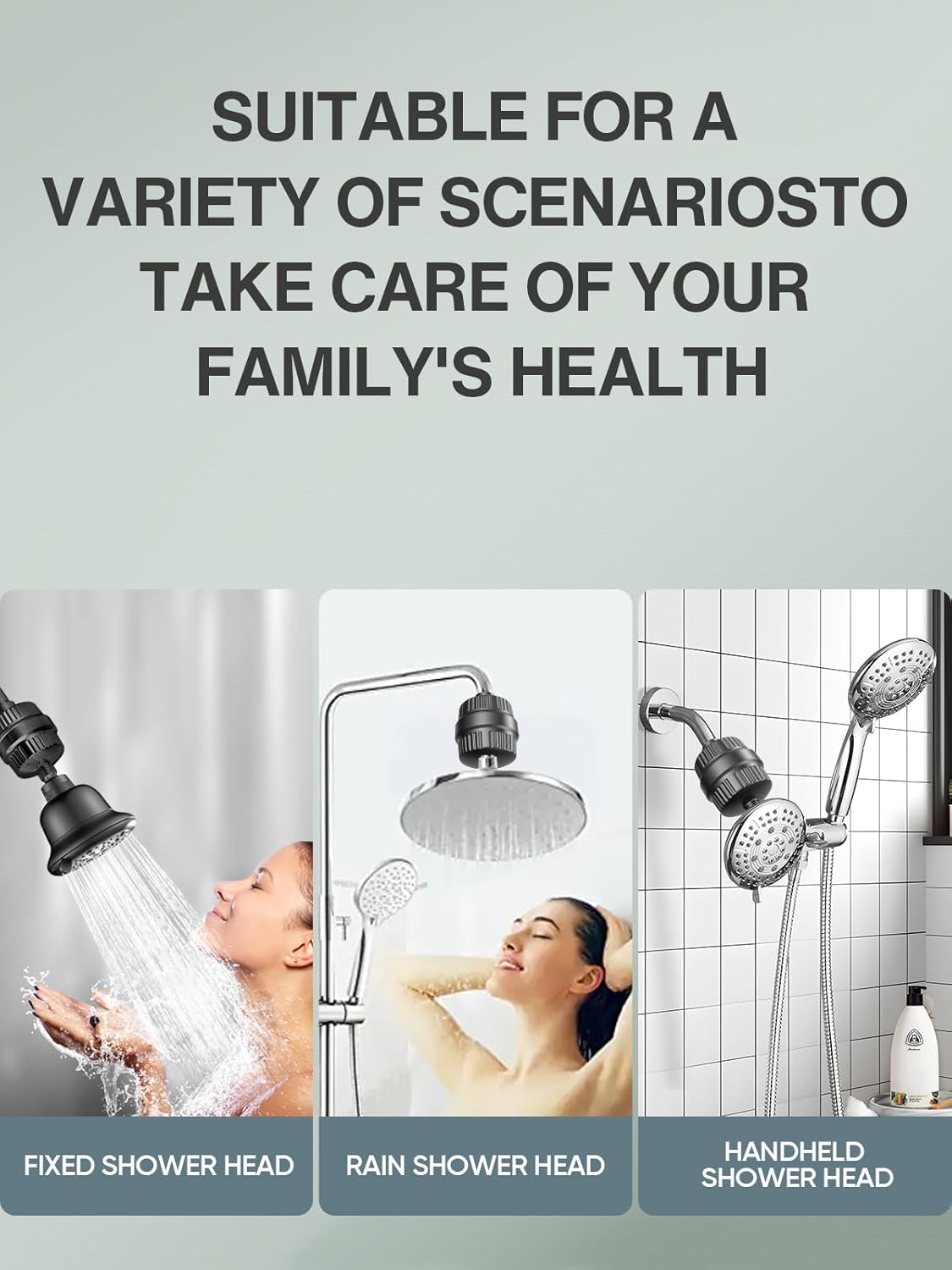 Cobbe Shower Filter for Hard Water - High Output Shower Filter for Removing Chlorine and Harmful Substances, Matte Black