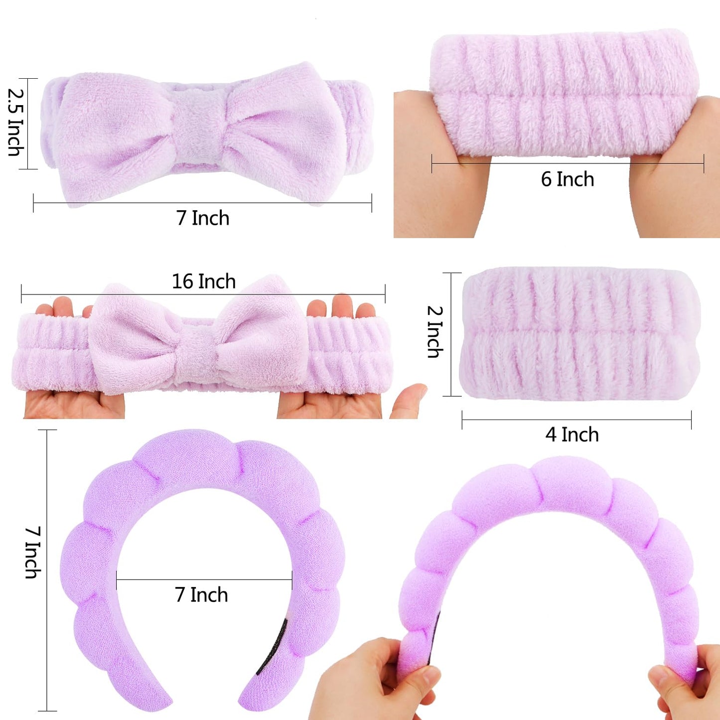 Chanaco Spa Headband, Makeup Hair Accessories for Women and Girls, Face Wash Wrist Bands, Teen Gifts Trendy Stuff