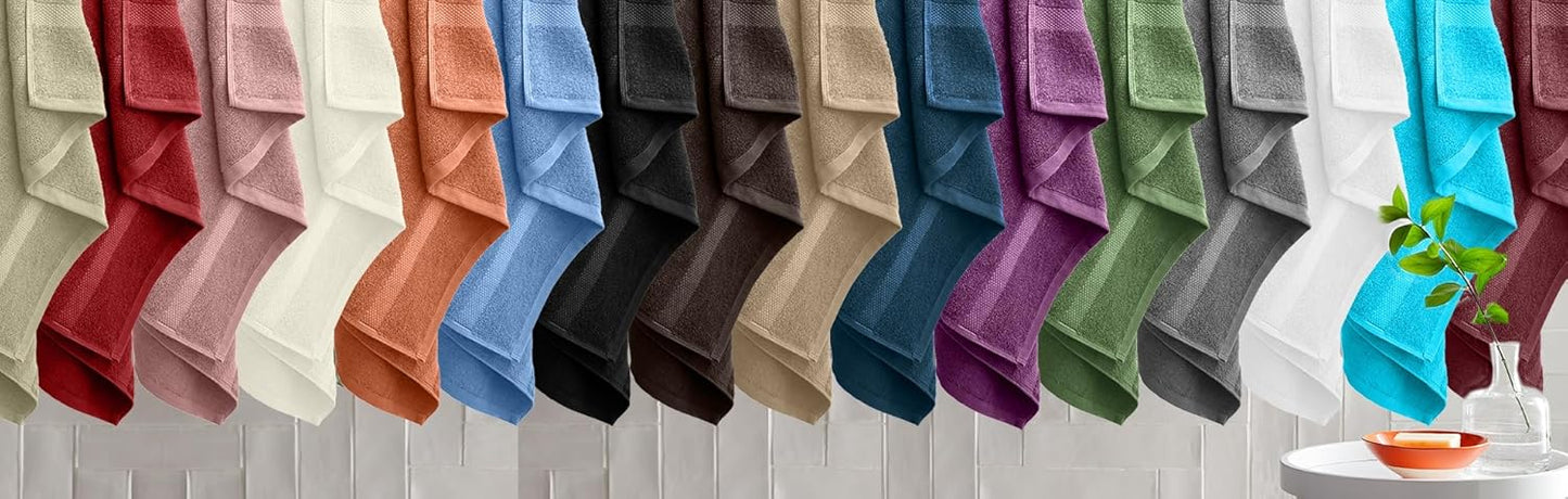 DAN RIVER Bath Towels Set of 4, 27 x 54 Inches, 100% Cotton, Larger & Lighter Weight, Quicker to Dry, Super Soft and Absorbent, Ideal Tan Bath Towels for Daily Use