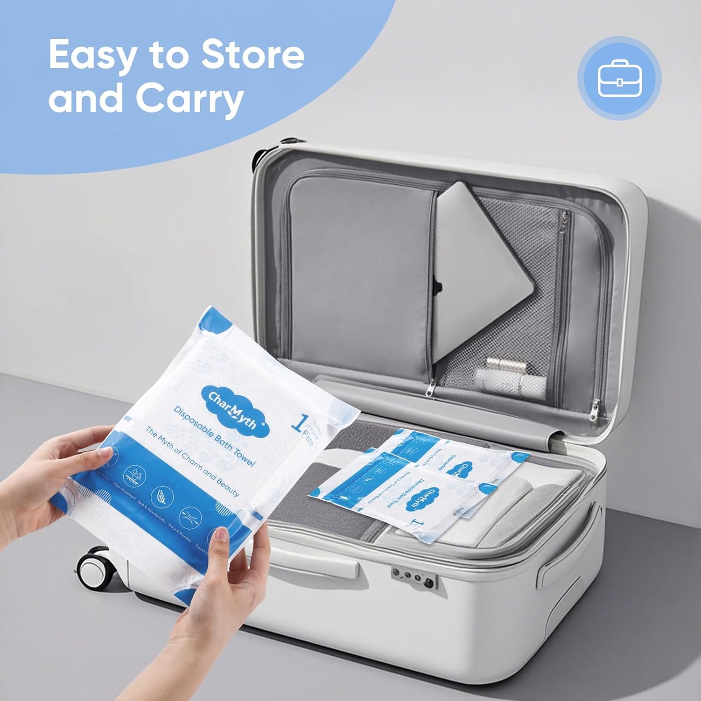 Disposable Bath Towel 6 Pack 56'' x 27.5'' Disposable Camping Towels for Travel, Durable Large Portable Towels for Camping Beach Swimming SPA, Individually Packed