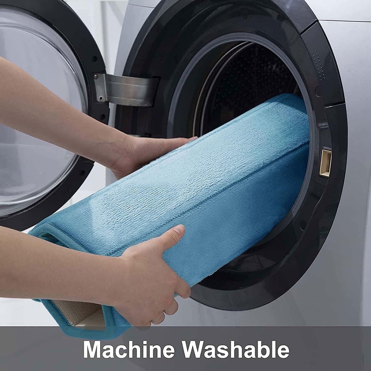 Buganda Memory Foam Bath Mat, 30" x 20", Ultra Soft and Non-Slip Bathroom Rugs, Water Absorbent and Machine Washable Bath Rug for Bathroom, Shower, and Tub, Blue