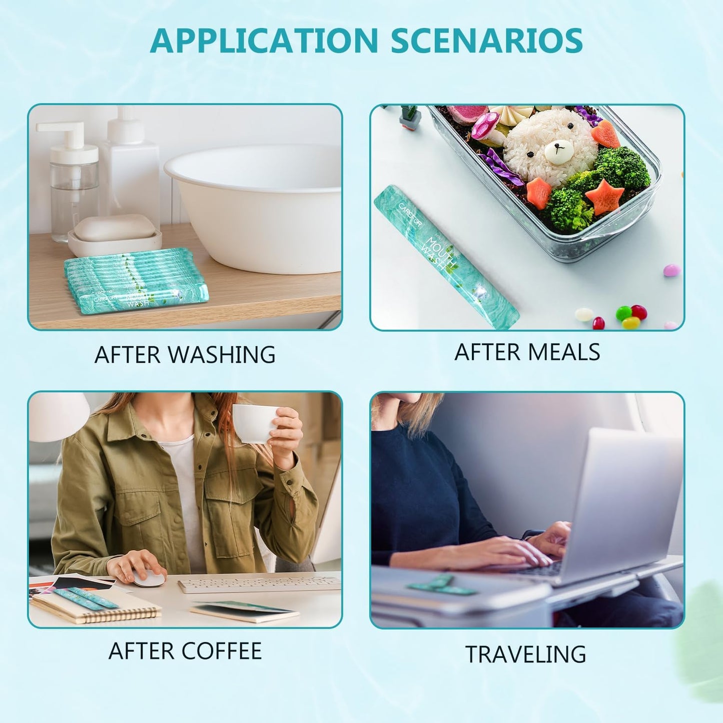 Mouthwash Travel Size - Portable Packets to Go, Alcohol & Fluoride Free Fresh Mint Mouthwash Strips for Superior Oral Hygiene,Disposable Packs (Pack of 20)