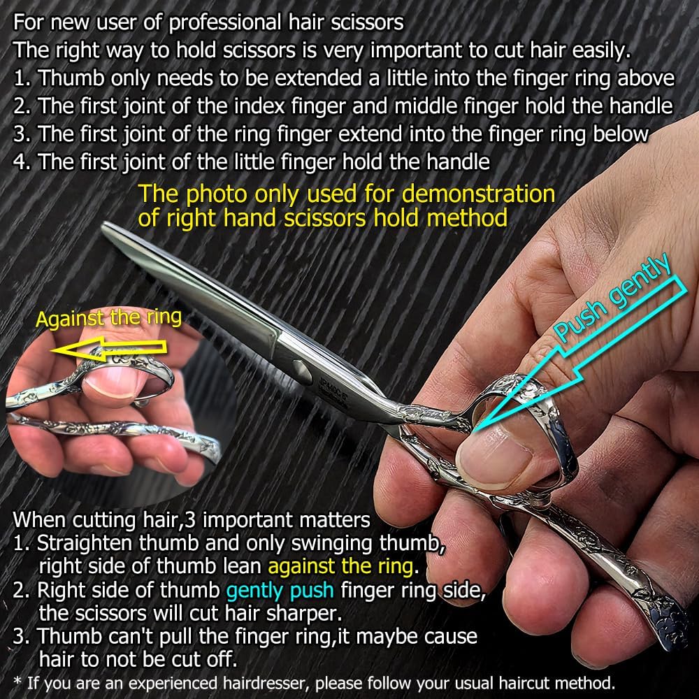 Hair Cutting Scissors 5.5 Inch Professional Haircut Hair Shears Sharp Barber Scissors 440C Hairdresser Barber Shears Rose handle KINSARO for Hairdresser Barbershop or Home Use