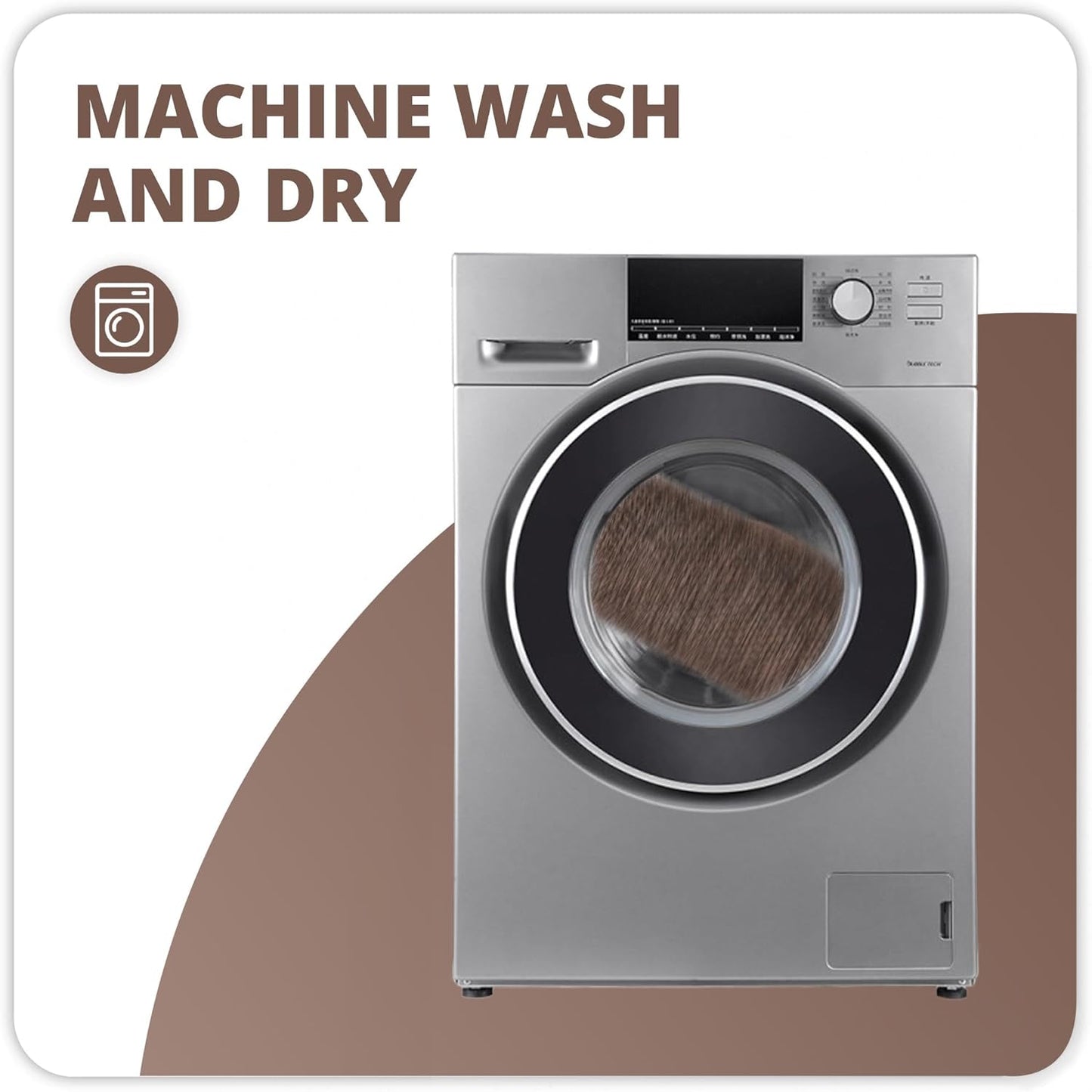 Bathroom Rugs Set 2 Pieces,Thin Bathroom Mats,Toilet Rugs,Quick Dry,Non-Slip,Machine Washable,Low Pile,Absorbent Bath Mats,Shower,Sink,Home Decor Accessories.Brown,1'5"x2'3"+1'8"x2" U Shape