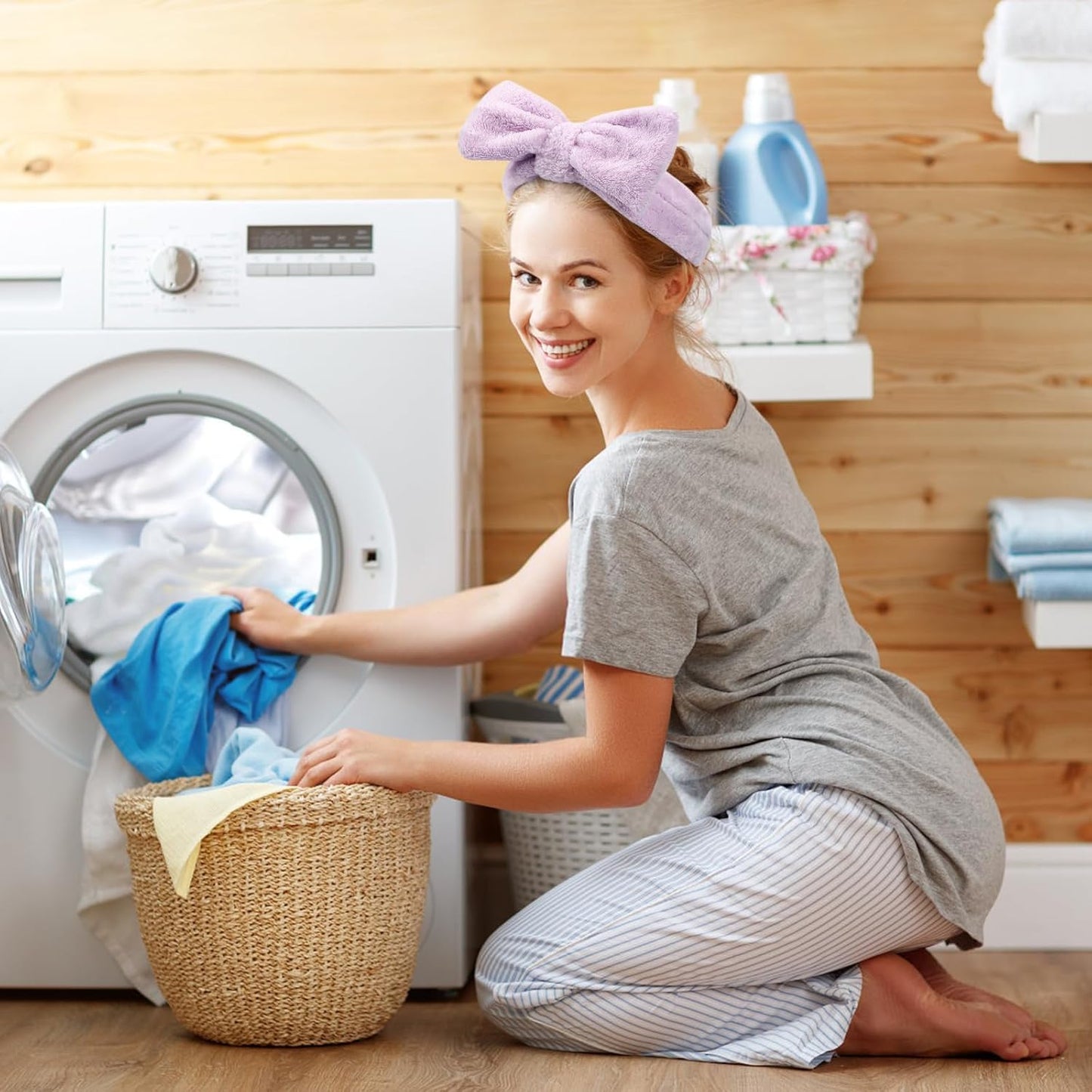 UMIKU 8 Pack Facial Headbands for Women - Soft Coral Fleece Cosmetic and Skincare Head Wraps for Makeup, Hair Care, Face Washing and Spa Gifts