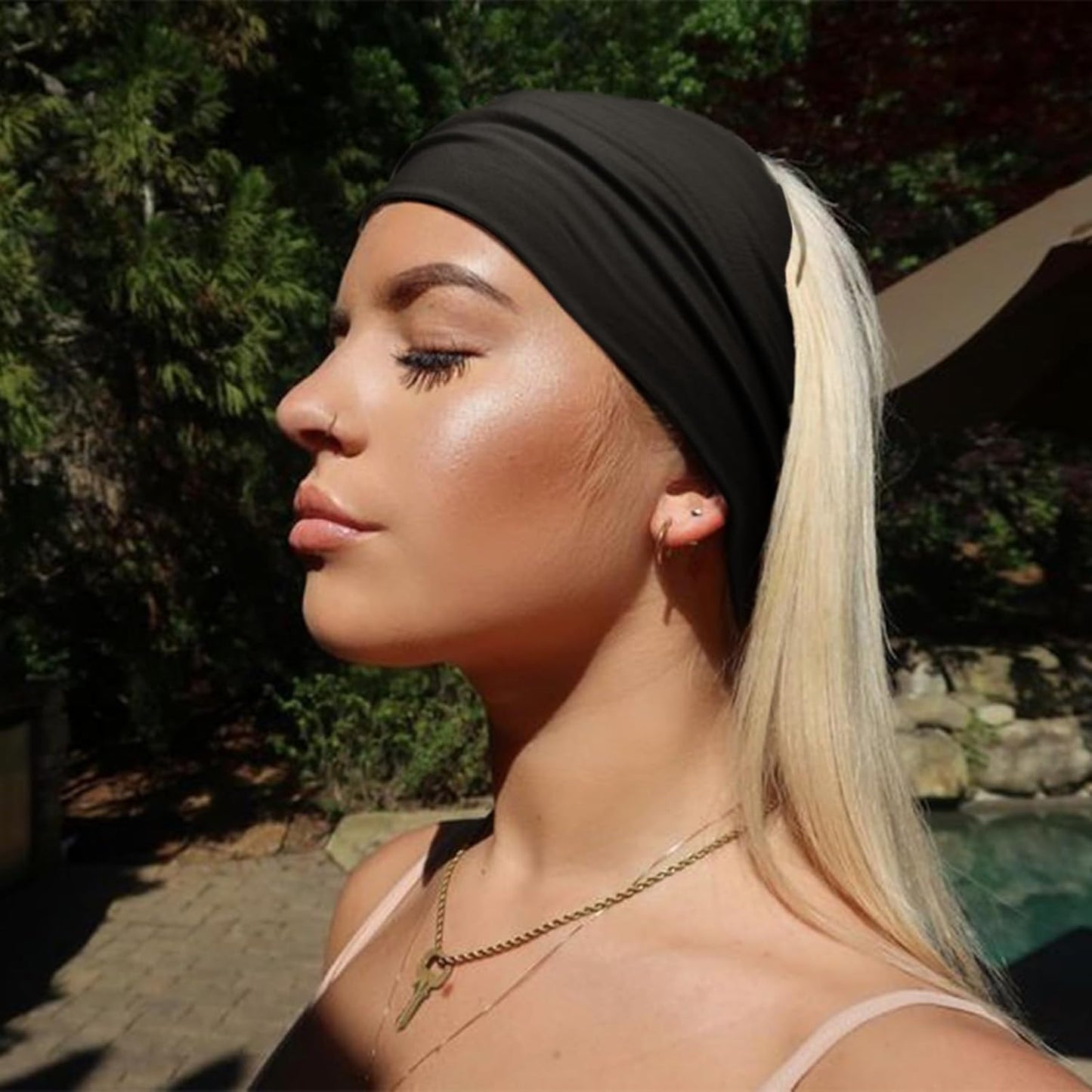 Extra Wide Headbands for Women Large Turban Headband Non Slip Boho Elastic Hairband Hair Twisted Knot Head Bands Accessories