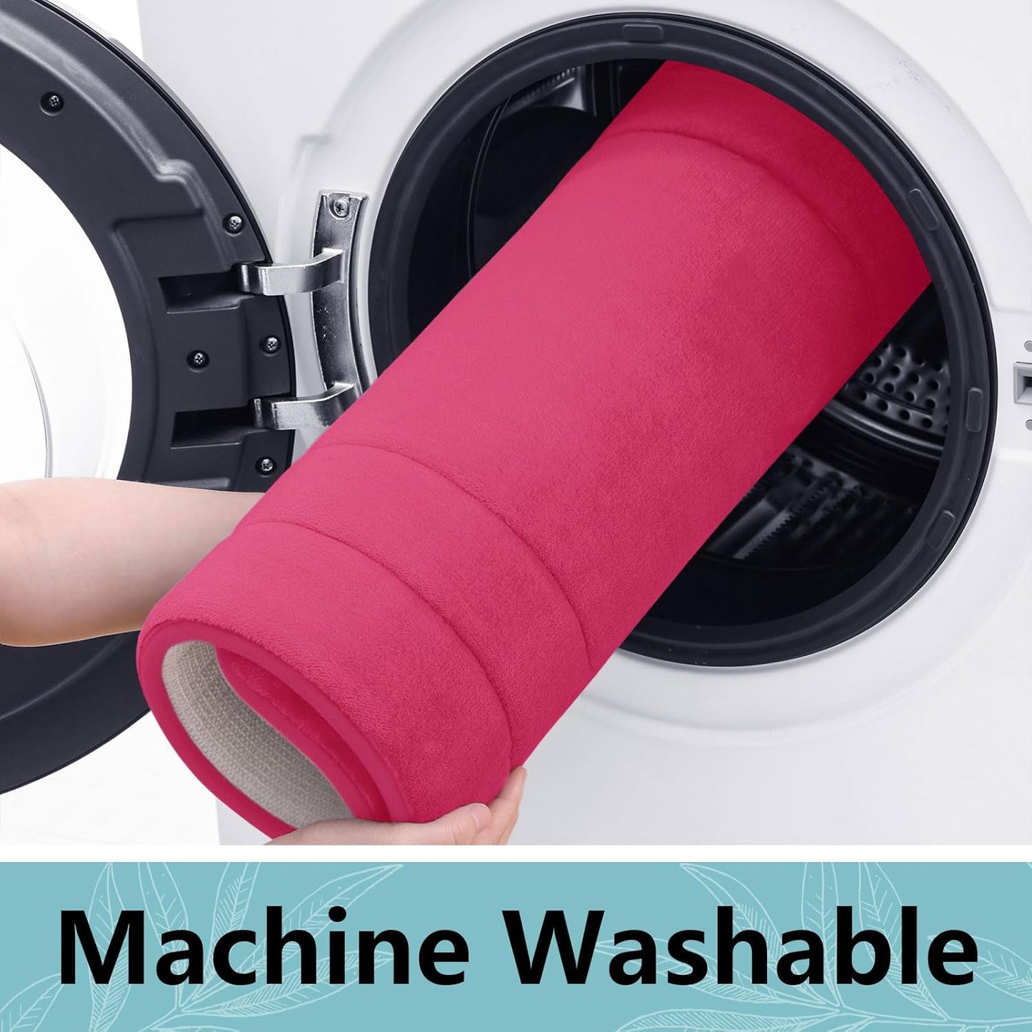 Arotive Memory Foam Bathroom Rug Mat 44x24, Ultra Soft and Absorbent Bath Mat, Machine Wash Dry, Comfortable Bath Rug Carpet for Bathroom Floor, Tub and Shower, Deep Pink