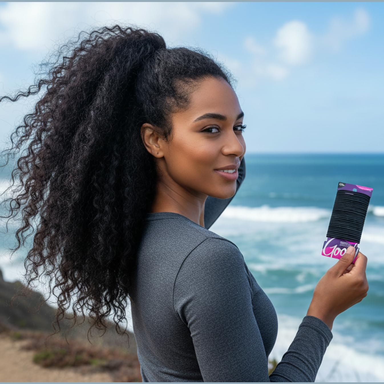 Goody Ouchless Hair Elastics – No Pull, No Breakage, Tangle-Free Hold for Thick, Curly, Coily & Textured Hair – 30 Count, Black, Long-Lasting Ponytail Holders for Women & Men