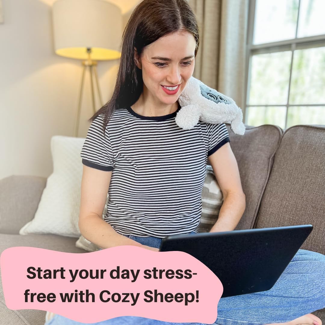 Microwave Heating Pad for Pain Relief - Cozy Sheep Microwavable Heating Pad Stuffed Animal for Cramps, Back Pain, Neck Shoulder, Muscles, Knee, Joints, Natural Heat Pack Moist Heat Gifts for Women