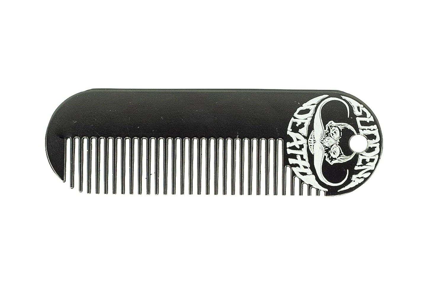 Mustache & Beard Comb Or Fine Tooth Moustache Pocket Metal Powder Coated Black Keychain Comb For Men - 3.25 x 1 Inches by Death Grip