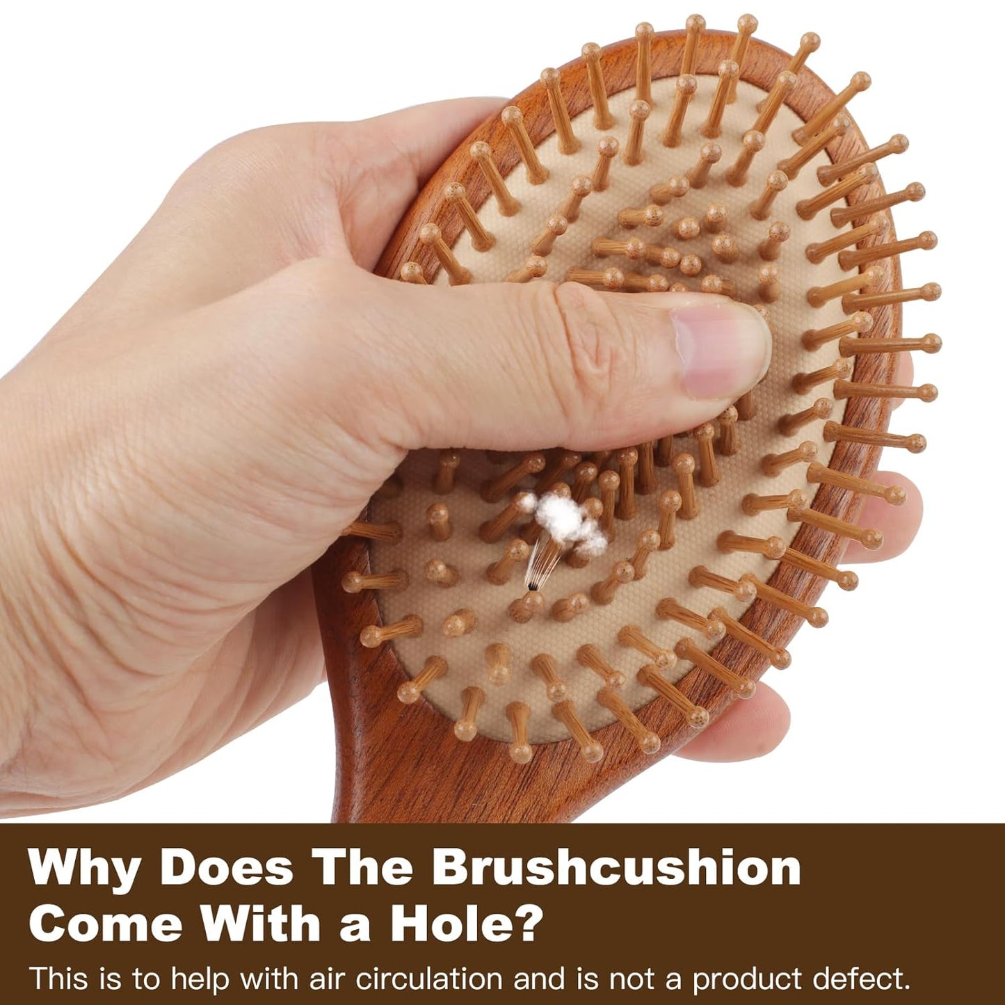 2-Piece Bamboo Hair Brush Set for Hair Growth (Oval & Square) - Natural Wooden Scalp Massage Brush with Bamboo Bristles,Detangling Hairbrush for Women,Men,All Hair Types - Ergonomic Handle