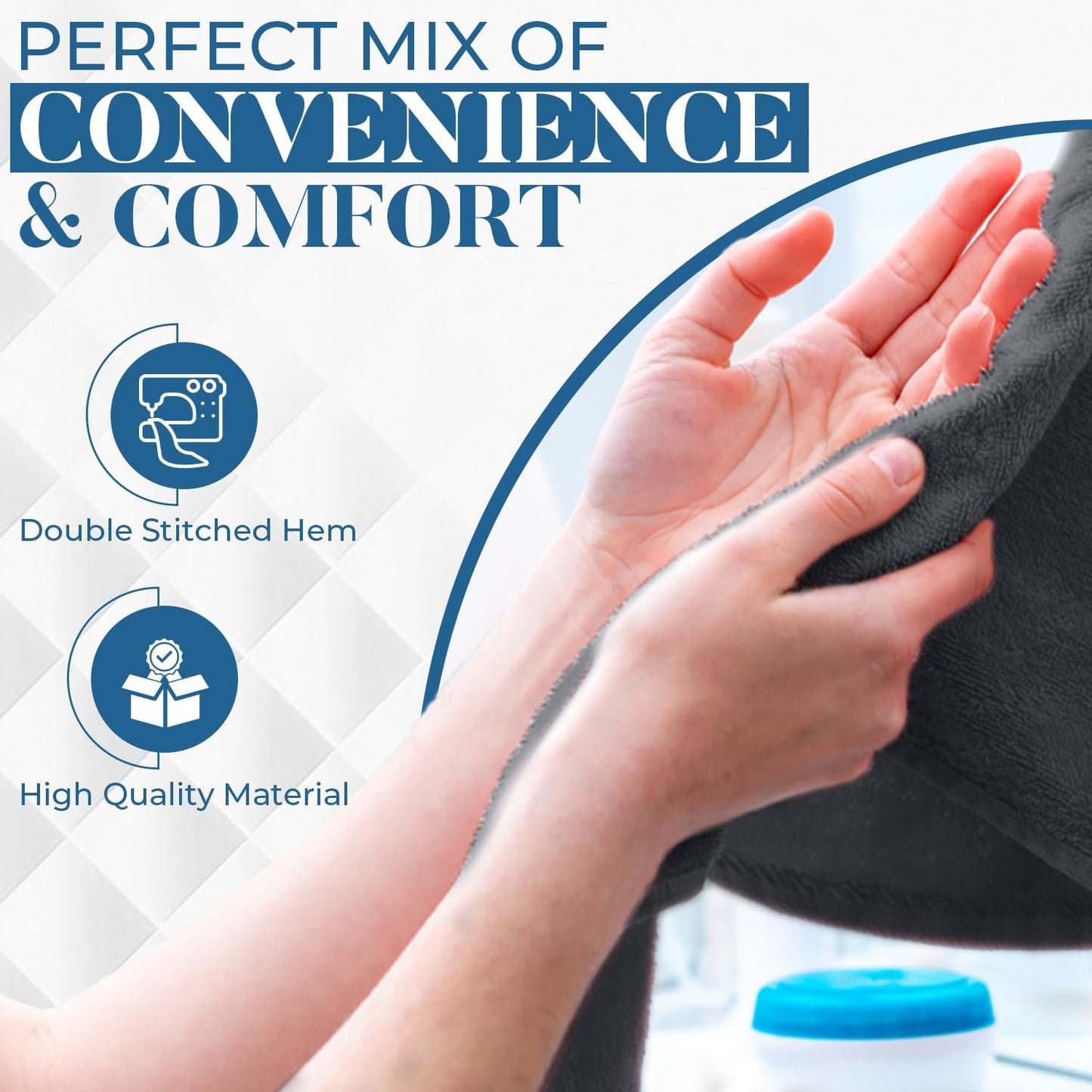DAN RIVER 6-Pack Premium Hand Towels (16x28 Inches) - 100% Cotton, Ultra Soft, Lightweight, Highly Absorbent Towels for Bathroom, Spa, Gym, Salon, Hotel, and Travel - 550 GSM โ Dark Gray