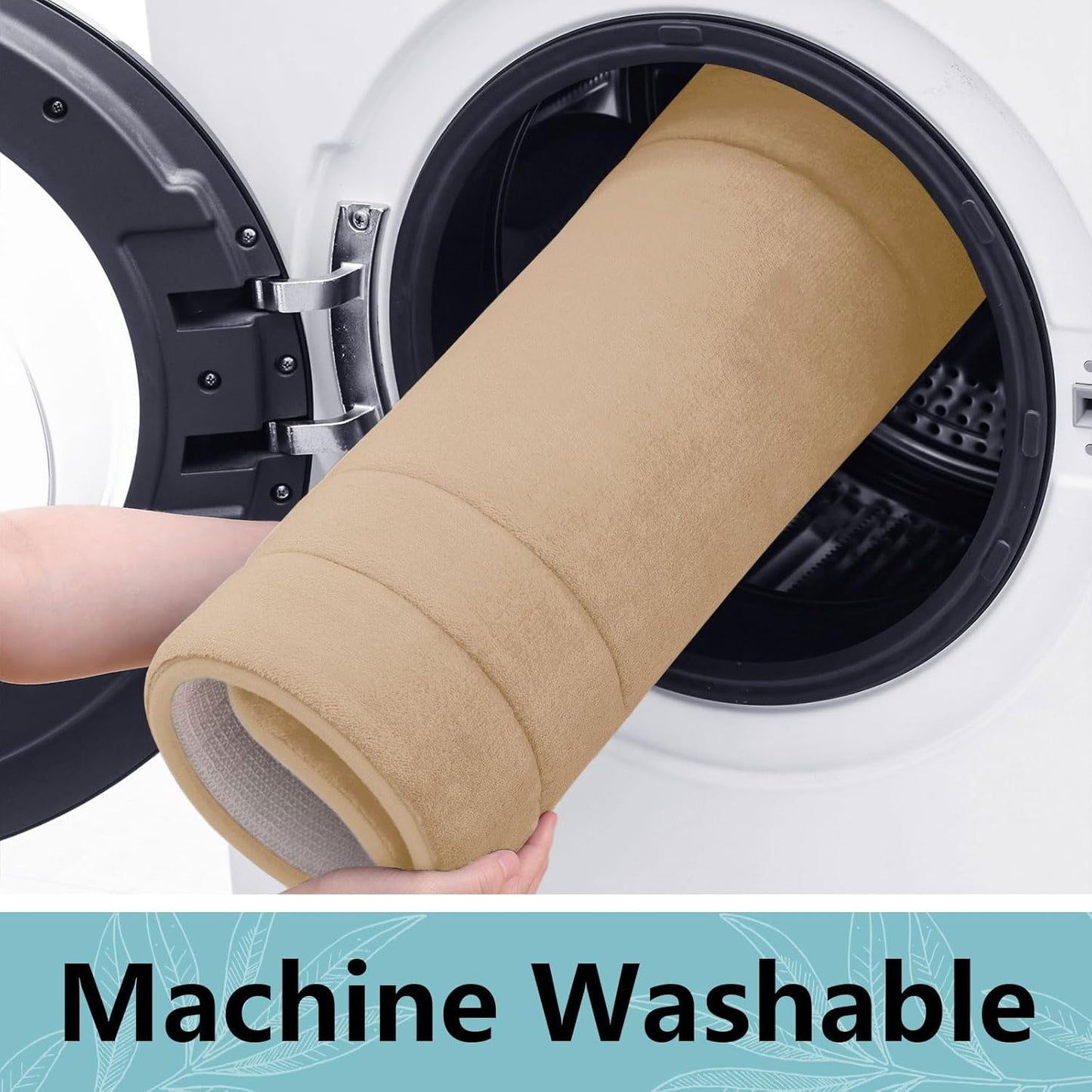 Arotive Memory Foam Bathroom Rug Mat 24x16, Ultra Soft and Absorbent Bath Mat, Machine Wash Dry, Comfortable Bath Rug Carpet for Bathroom Floor, Tub and Shower, Beige