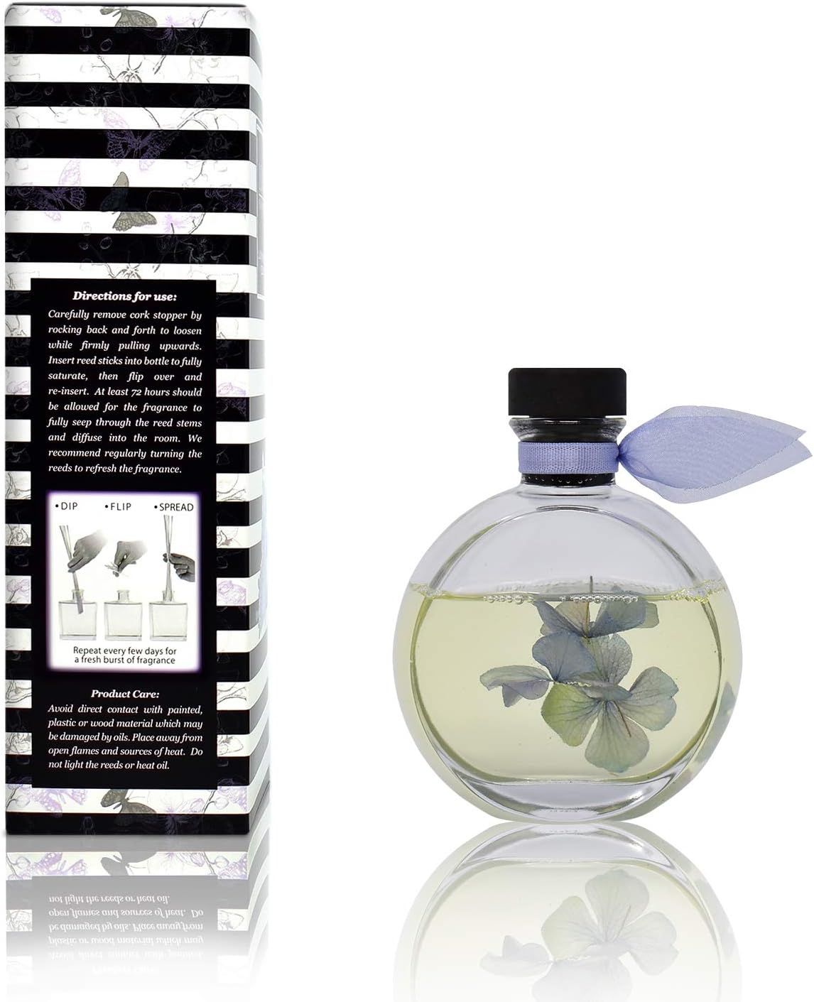 LOVSPA Reed Diffuser Set, English Garden Scented Oil Diffuser with Sticks, Home Fragrance Accessories for Bathroom Shelf Decor, Aroma Diffusers for Home or Office Desk, USA Made