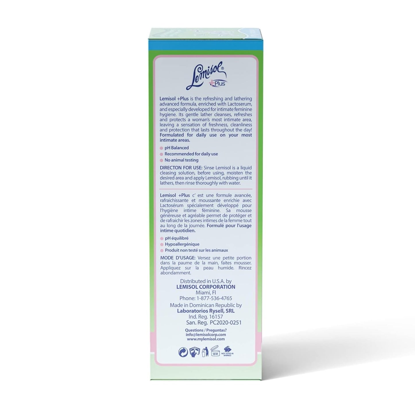 Lemisol Feminine Wash, Daily Cleanser, Hypoallergenic, 16 FL Oz, Bottle