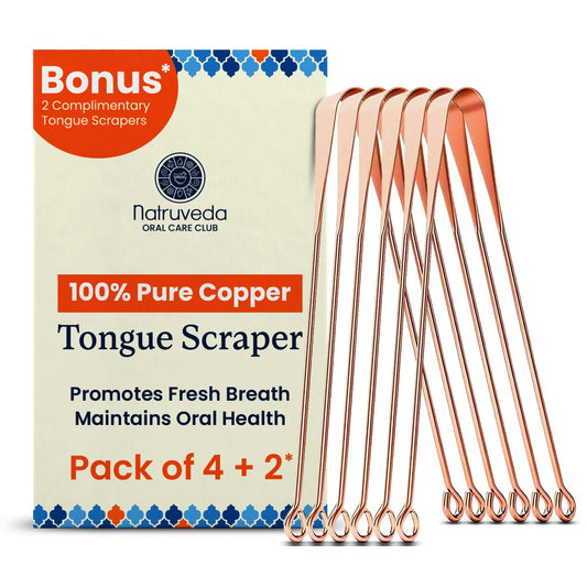100% Pure Copper Tongue Scraper β Limpiador de Lengua Raspador for Adults & Kids | Metal Tongue Cleaner for Fresh Breath | Reusable Ayurvedic Tongue Scraper | Tongue Cleaning Tool (6 Pack, USA Seller)