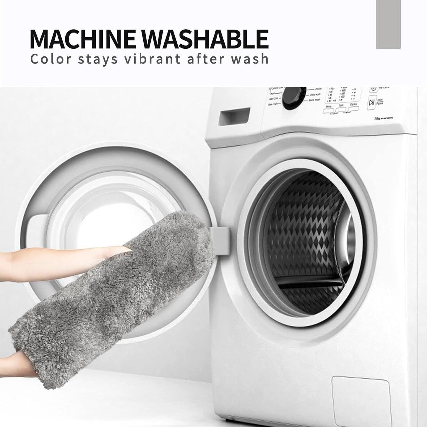 FIFU Bathroom Rugs 24" W x 36" L, Bath Mat for Bathroom, Bedroom, Laundry Room & Kitchen, Non-Slip Rubber Latex Backing, Extra Soft and Absorbent Microfiber Carpet, Machine Washable Rug, Silver Gray